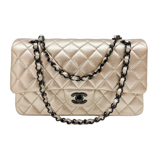 Classic Double Flap Matelasse Champagne Leather Shoulder Bag