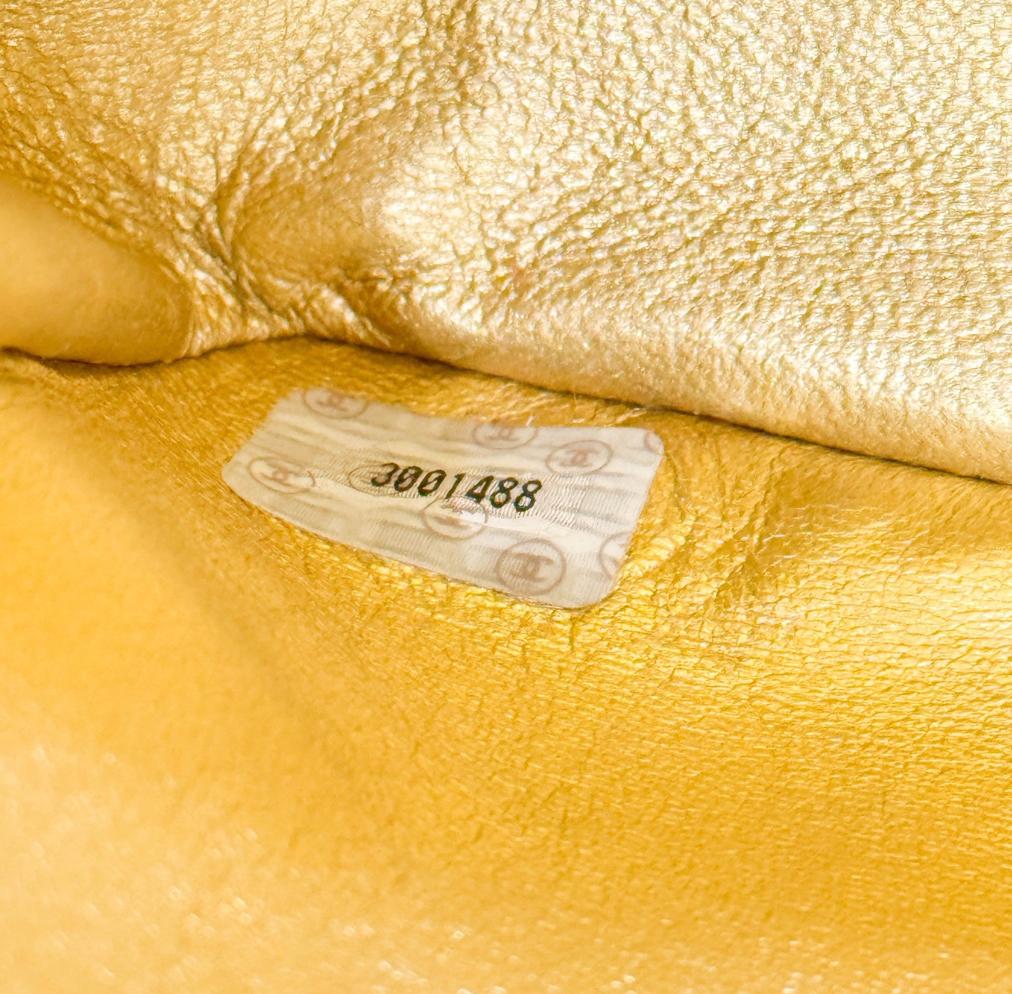 Set Of 2 Coco Handle Matelasse Gold Leather Hand Bags