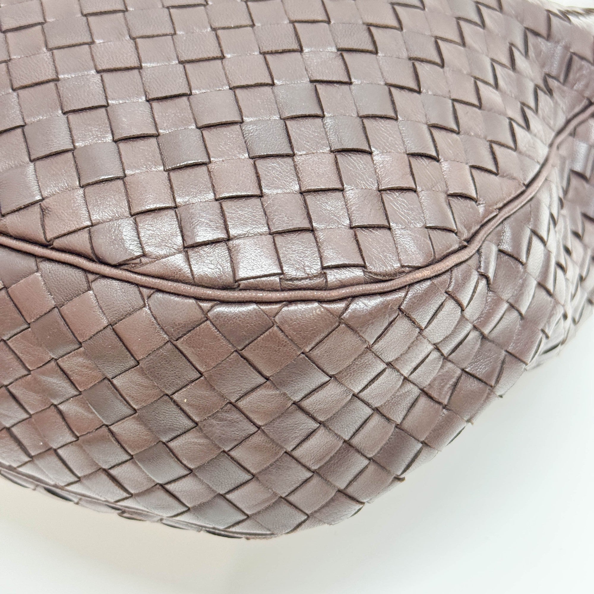 Intrecciato Brown Leather Hobo Bag