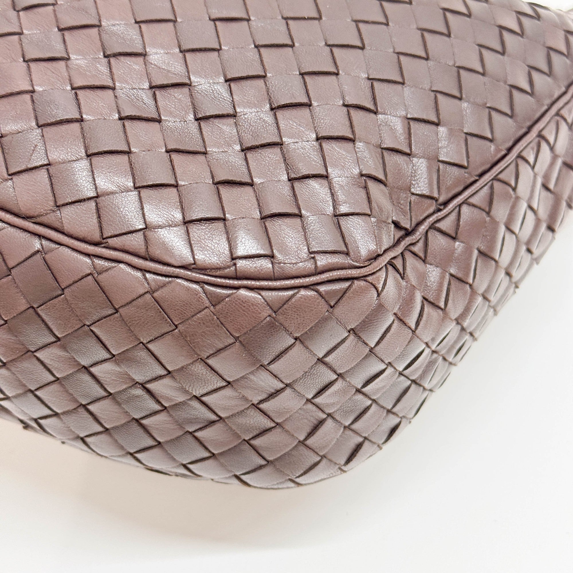 Intrecciato Brown Leather Hobo Bag
