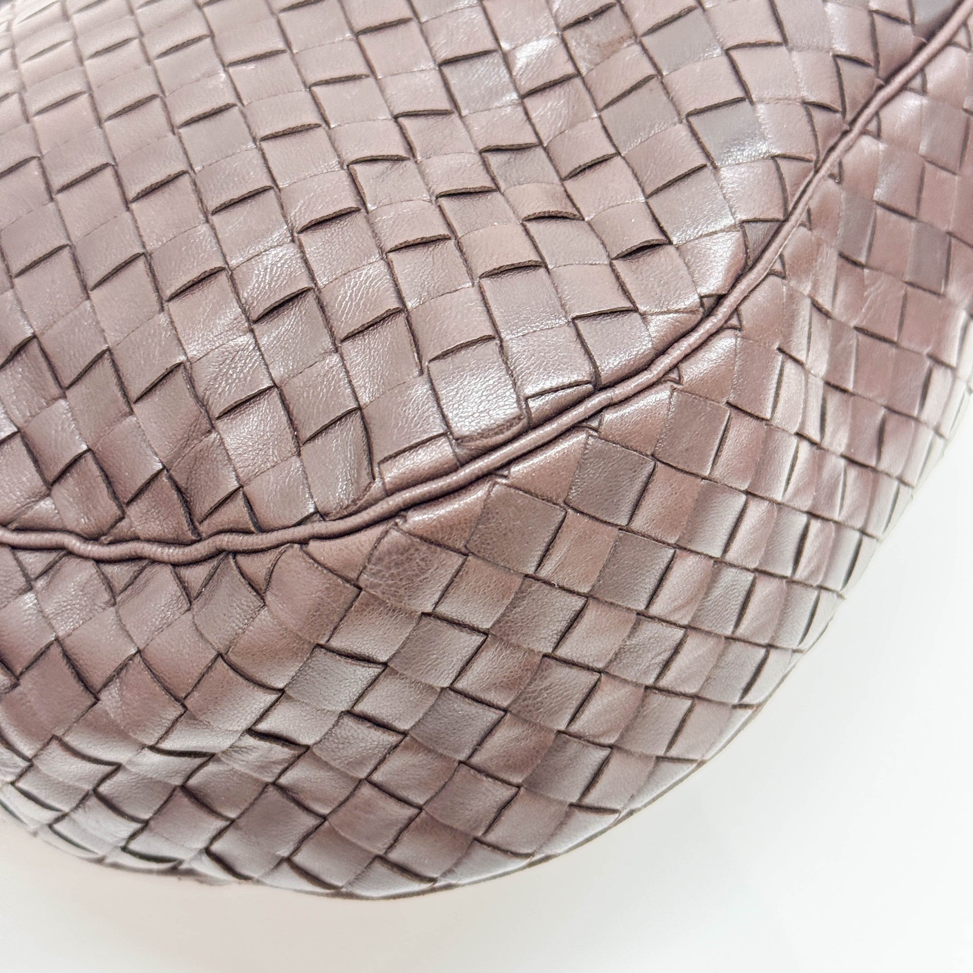 Intrecciato Brown Leather Hobo Bag