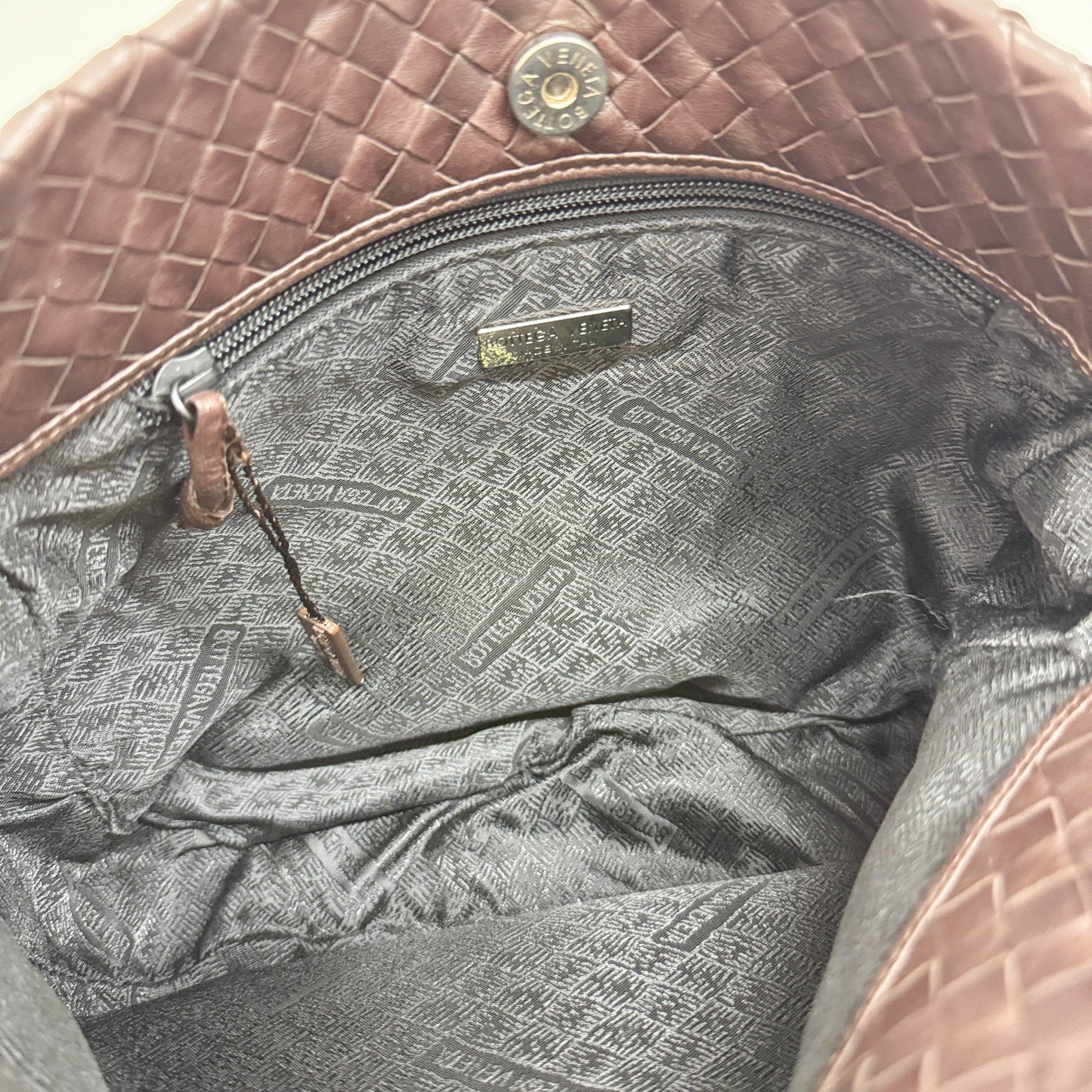 Intrecciato Brown Leather Hobo Bag