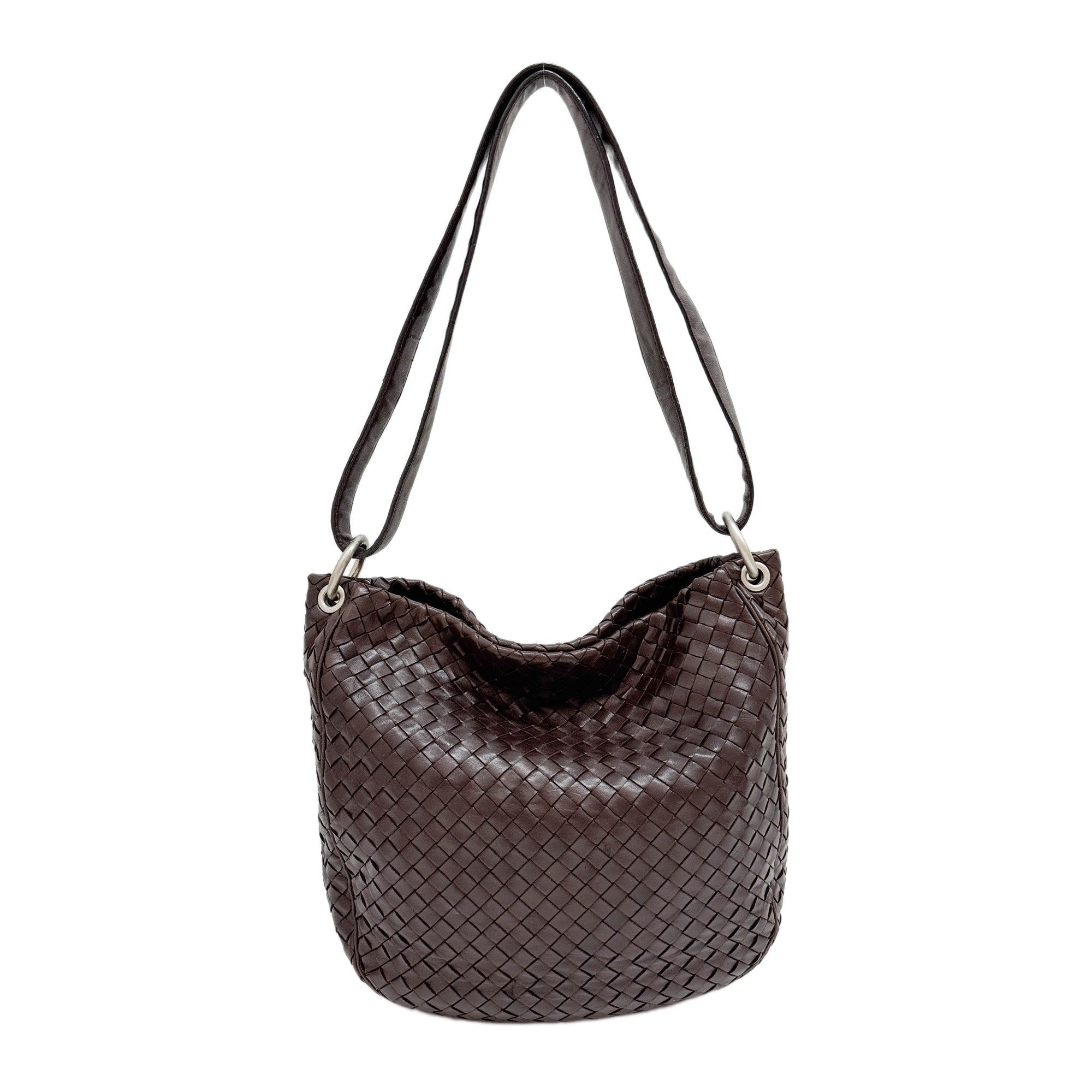 Intrecciato Brown Leather Hobo Bag