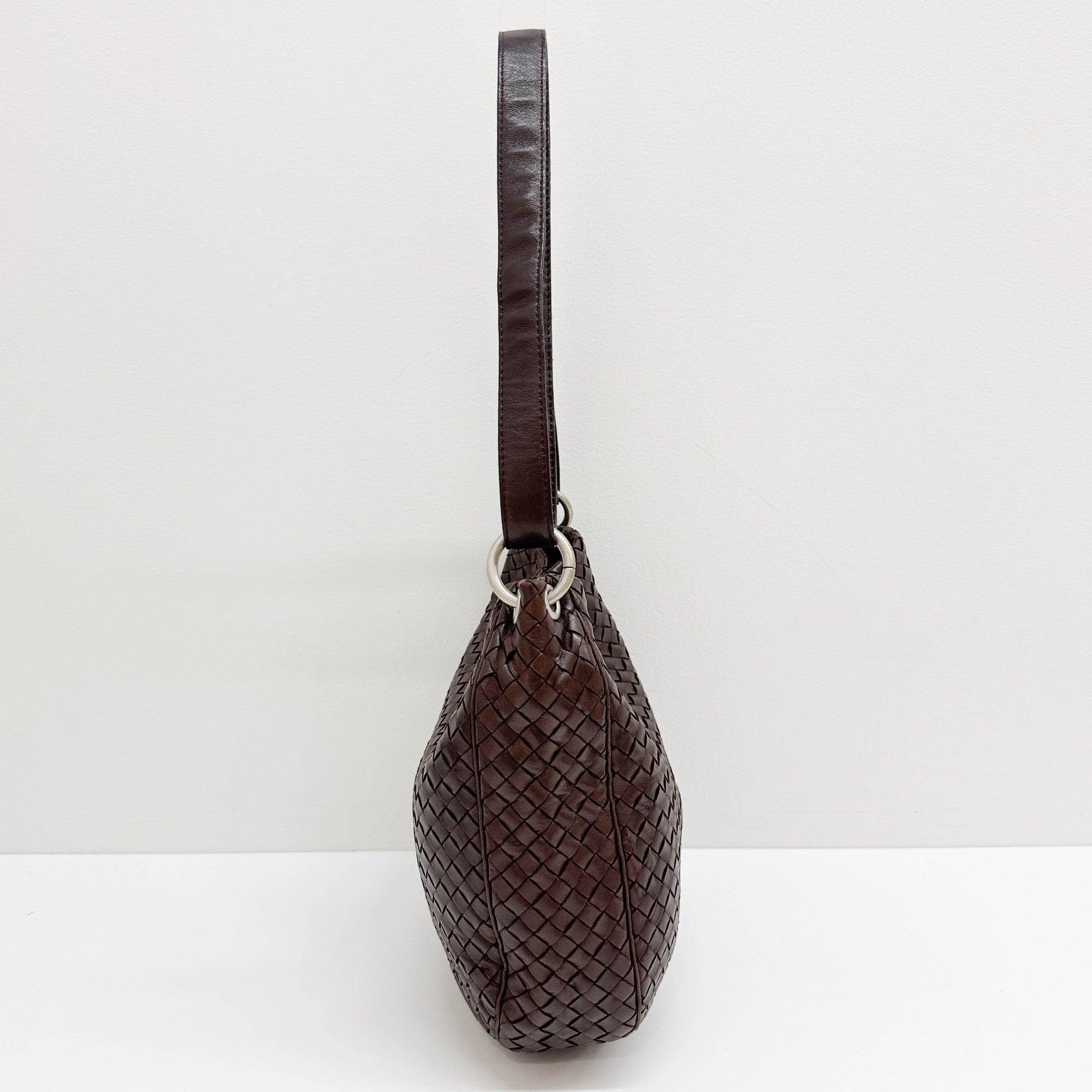 Intrecciato Brown Leather Hobo Bag