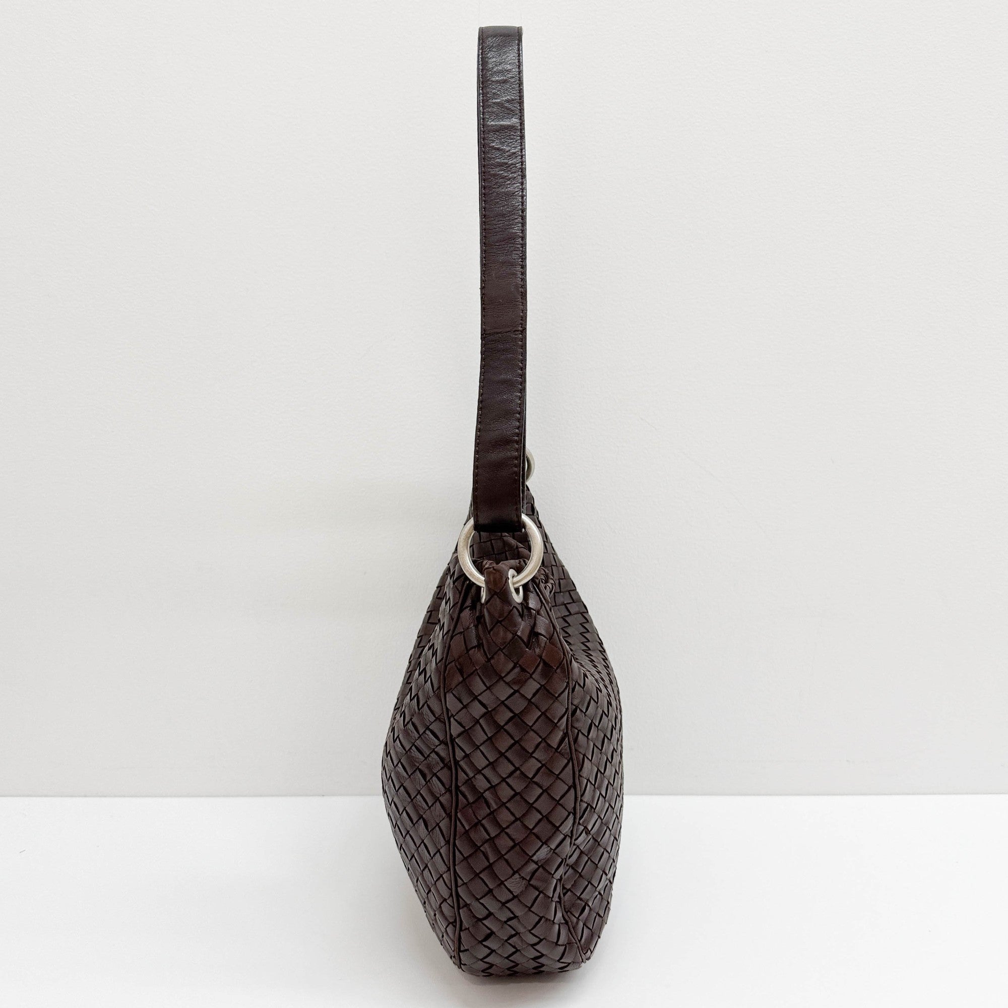 Intrecciato Brown Leather Hobo Bag