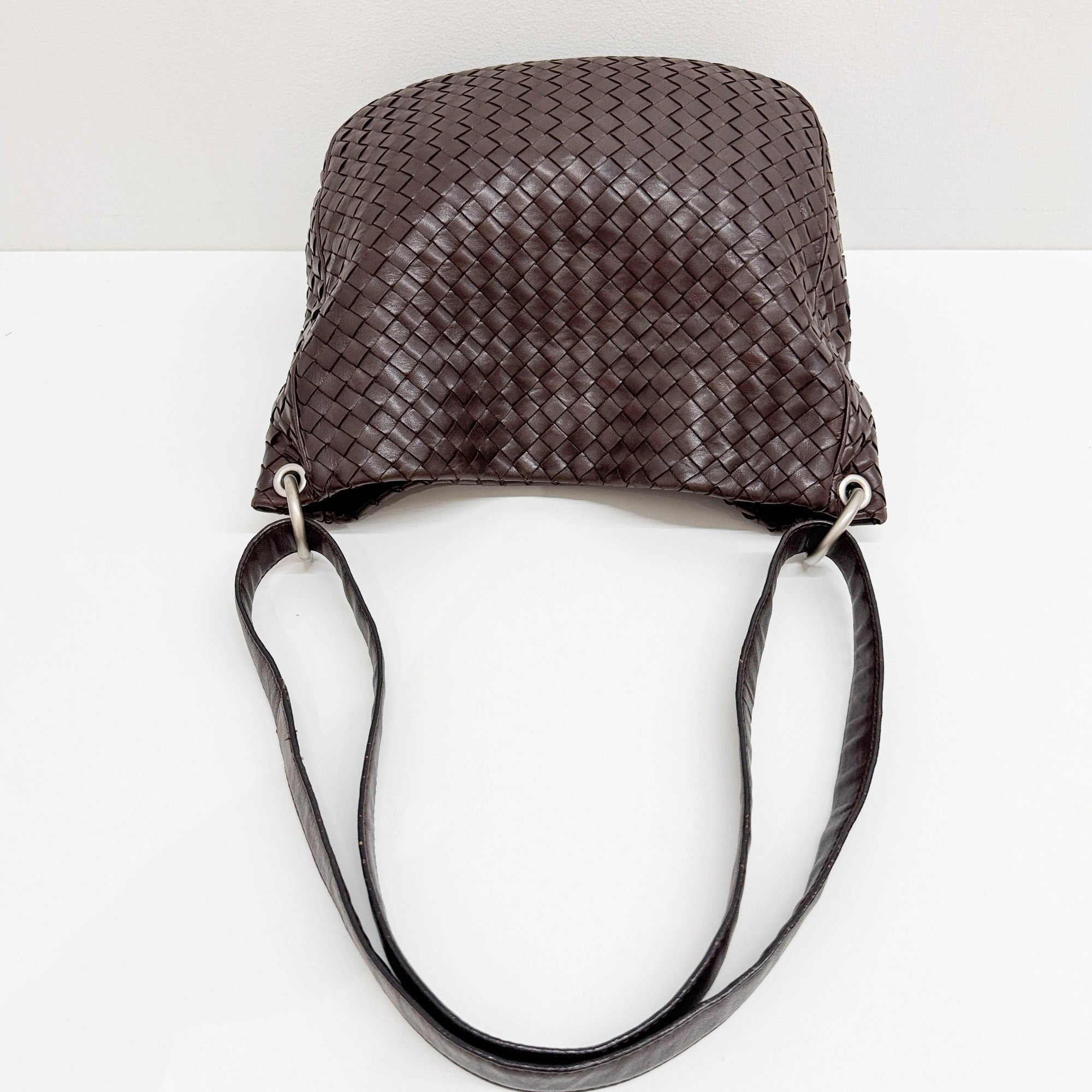 Intrecciato Brown Leather Hobo Bag