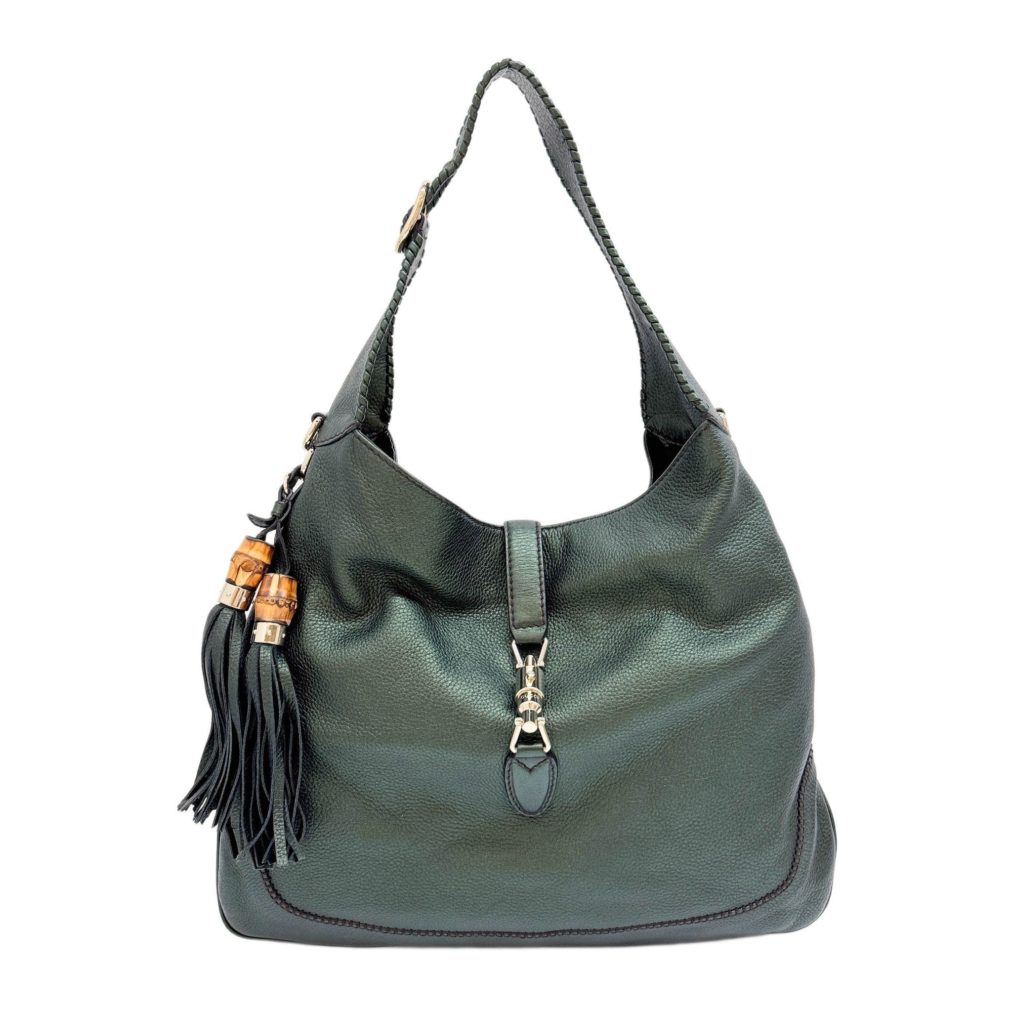 New Jackie Black Leather Shoulder Bag