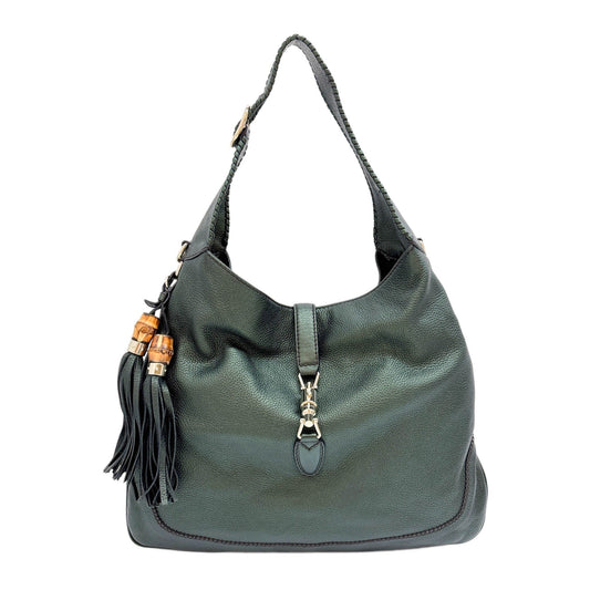 New Jackie Black Leather Shoulder Bag