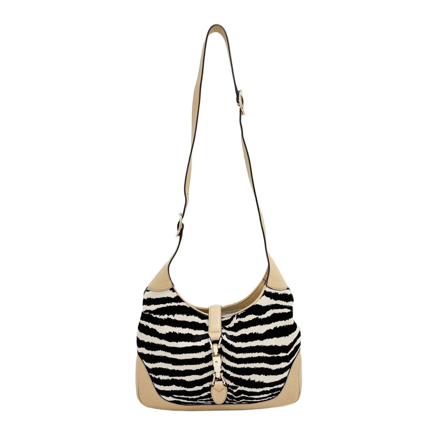 Jackie 1961 Zebra Print Pony Hair Shoulder Bag