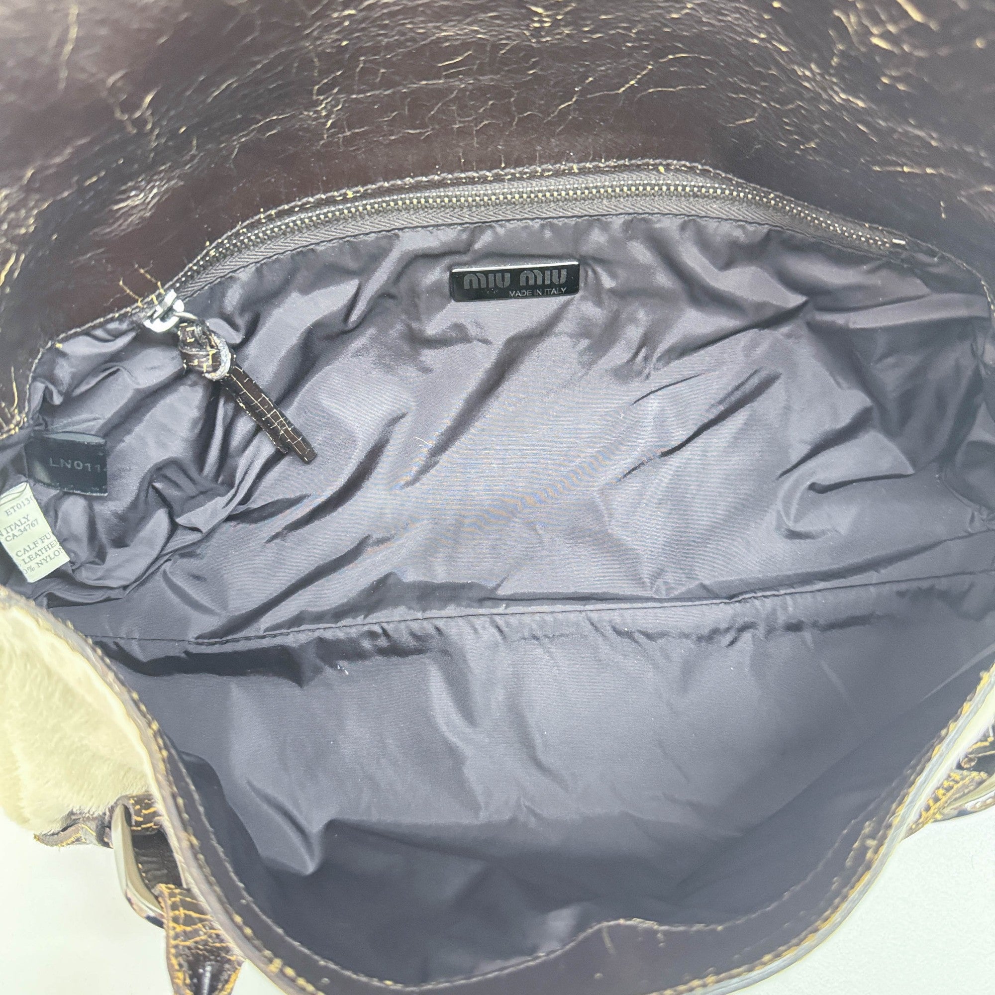 Brown & White Cow Print Pony Hair Shoulder Bag