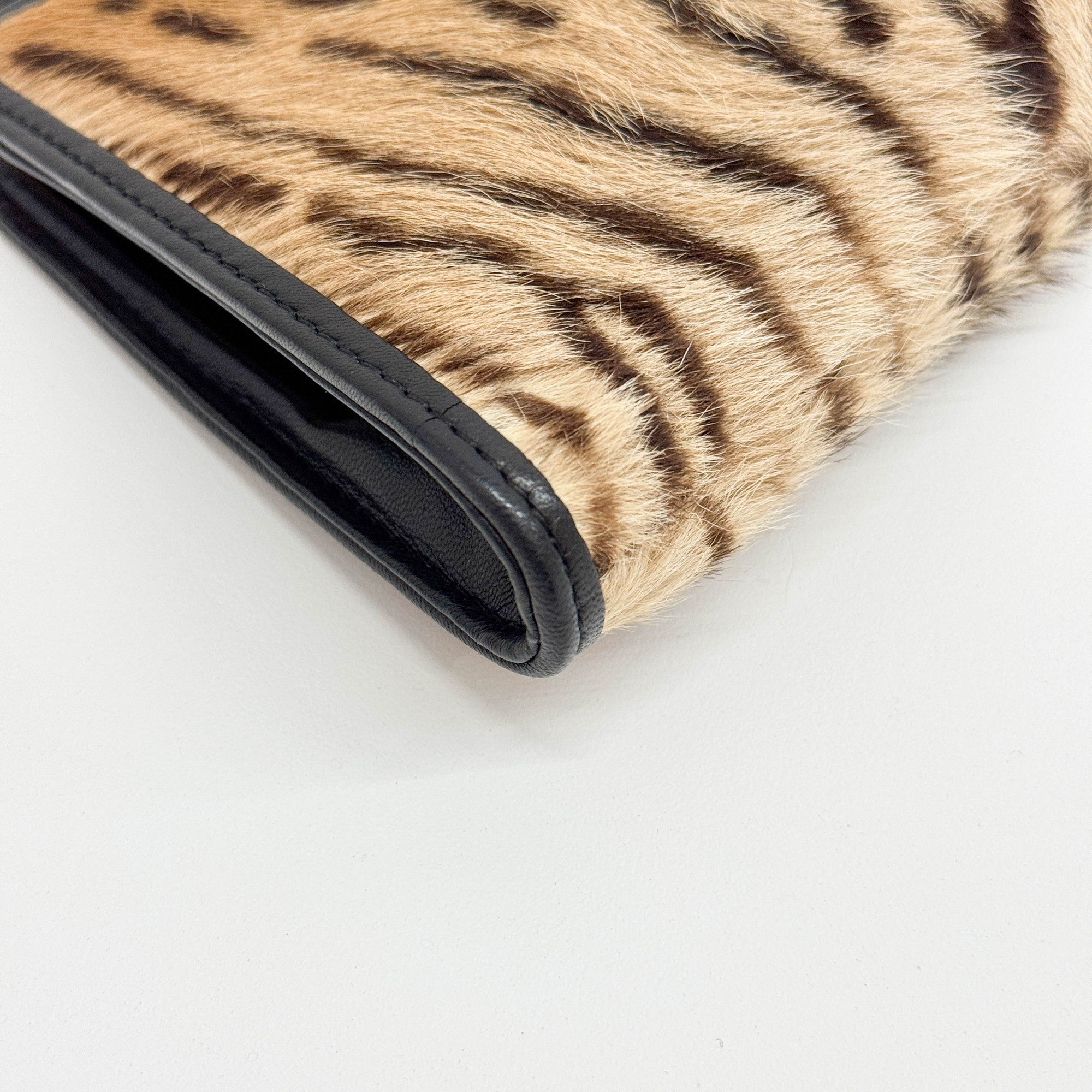 Brown Tiger Print Fur Hand Bag