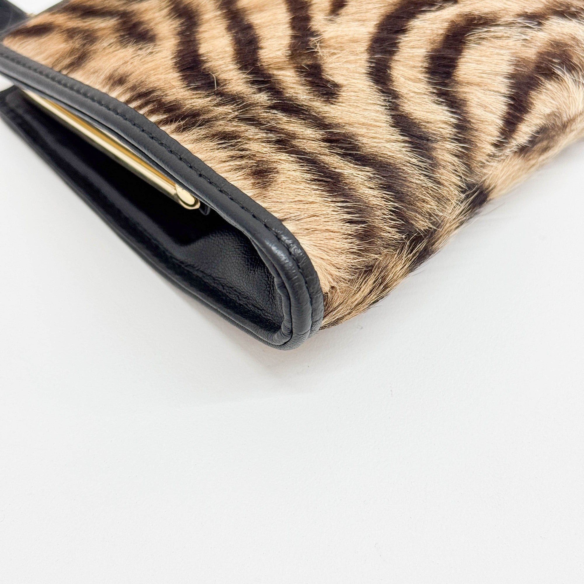 Brown Tiger Print Fur Hand Bag