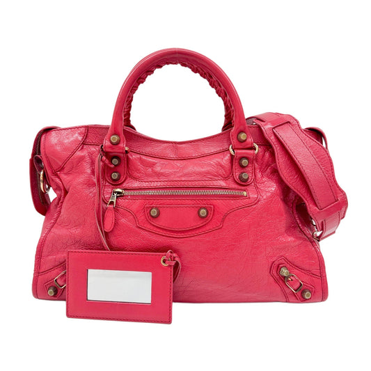 Giant 12 The City Raspberry Leather Two Way Bag
