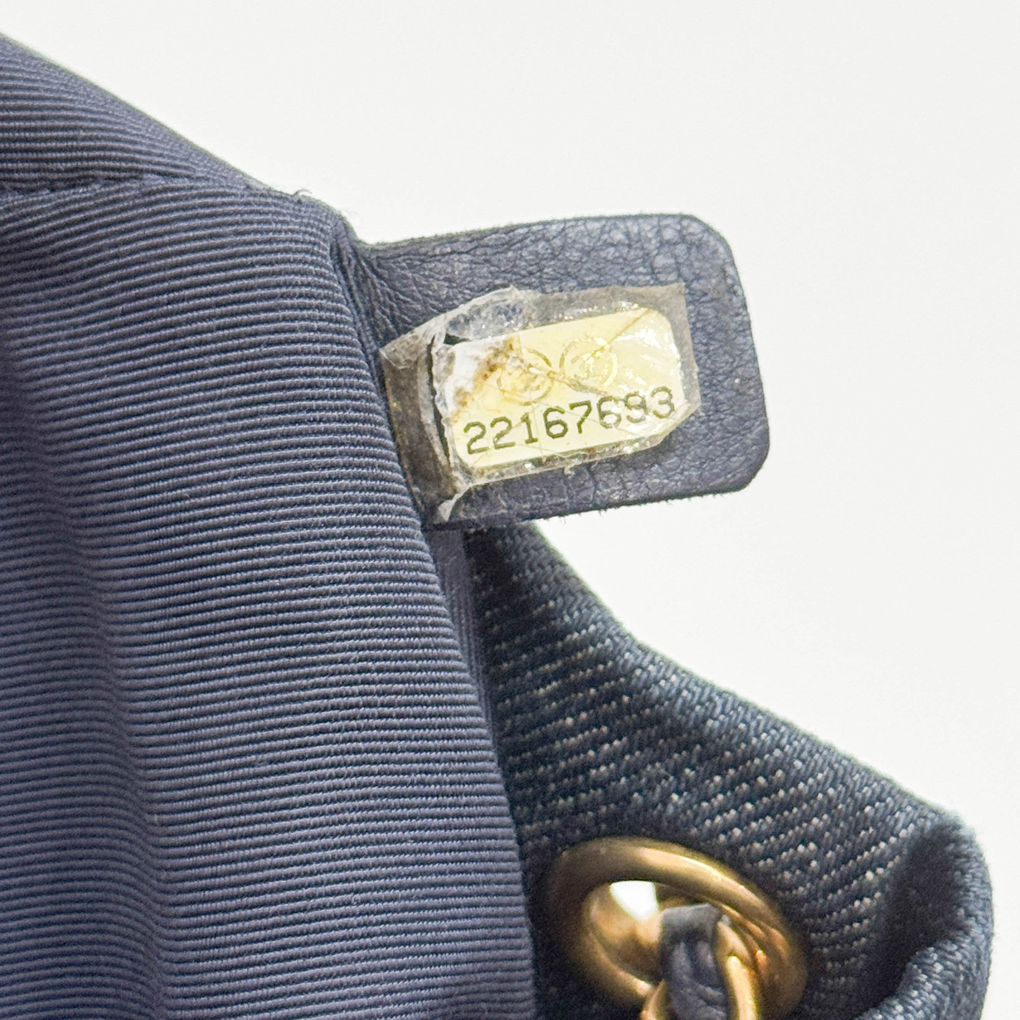 Drawstring Blue Denim Gold Strap Shoulder Bag