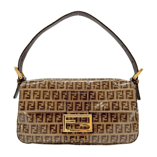 Baguette Brown Zucchino Patent Leather Shoulder Bag