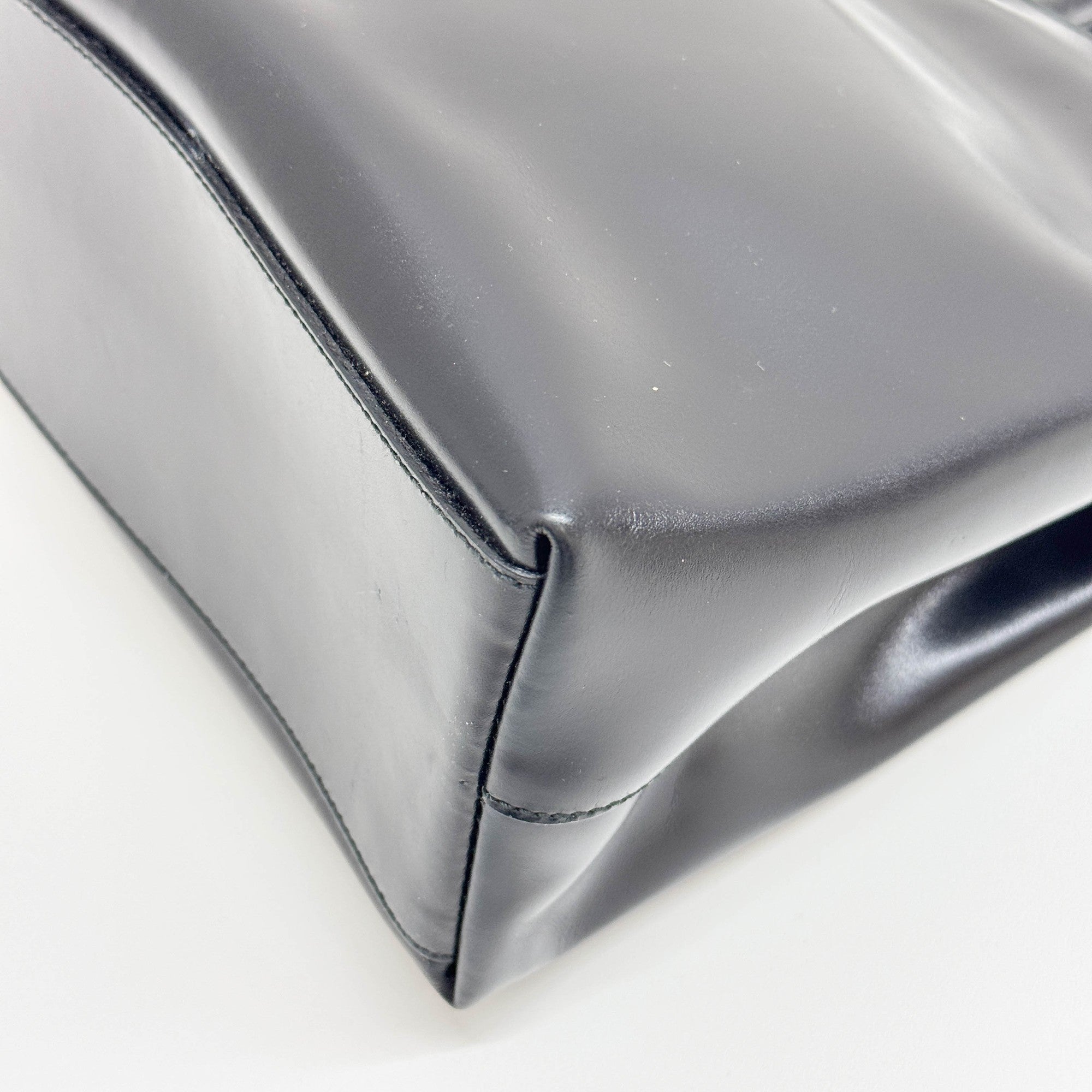 Black Leather Tote Bag