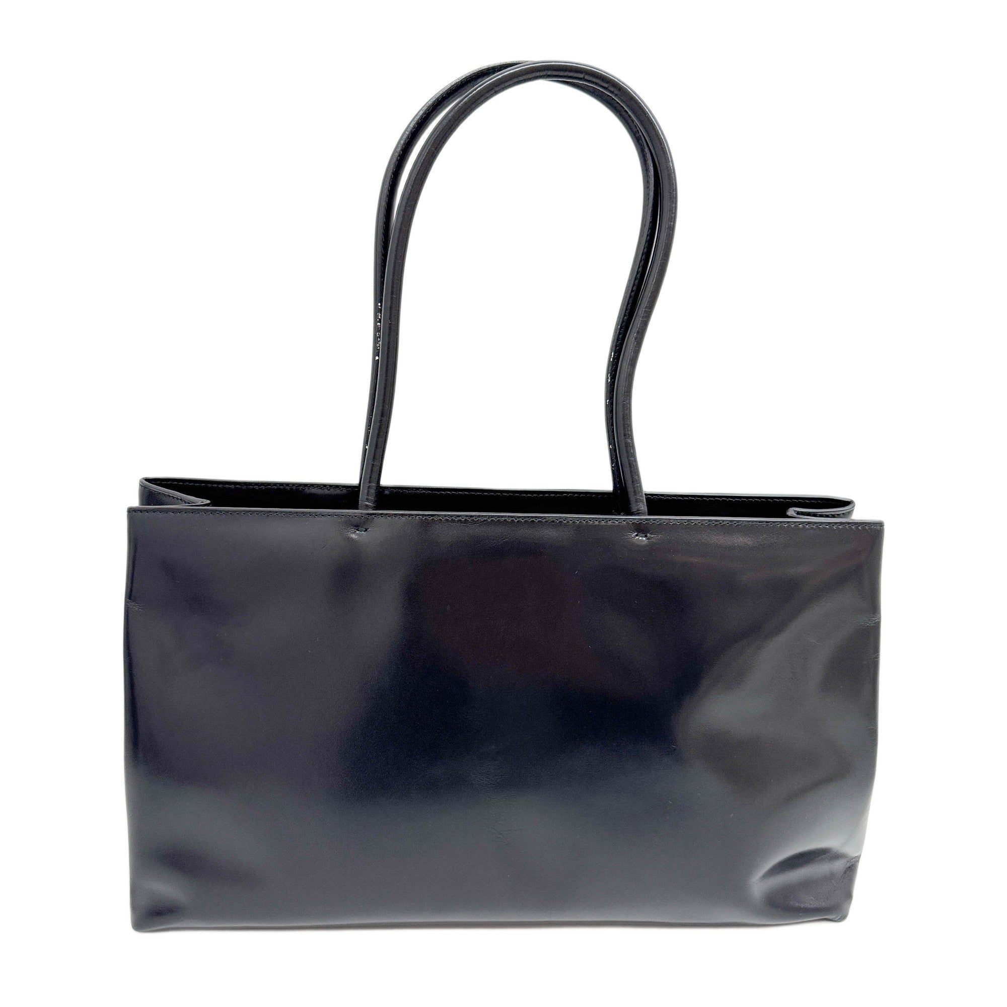 Black Leather Tote Bag