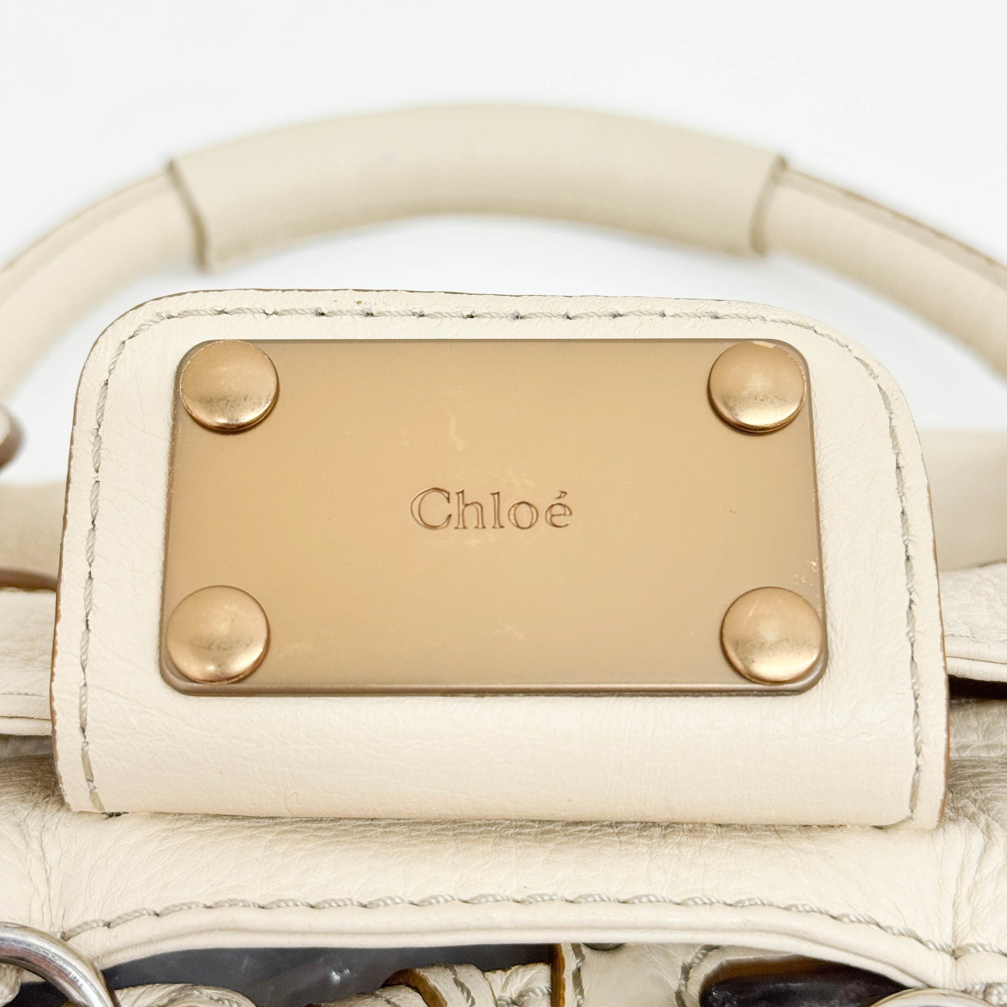 Paddington Ivory Leather Shoulder Bag