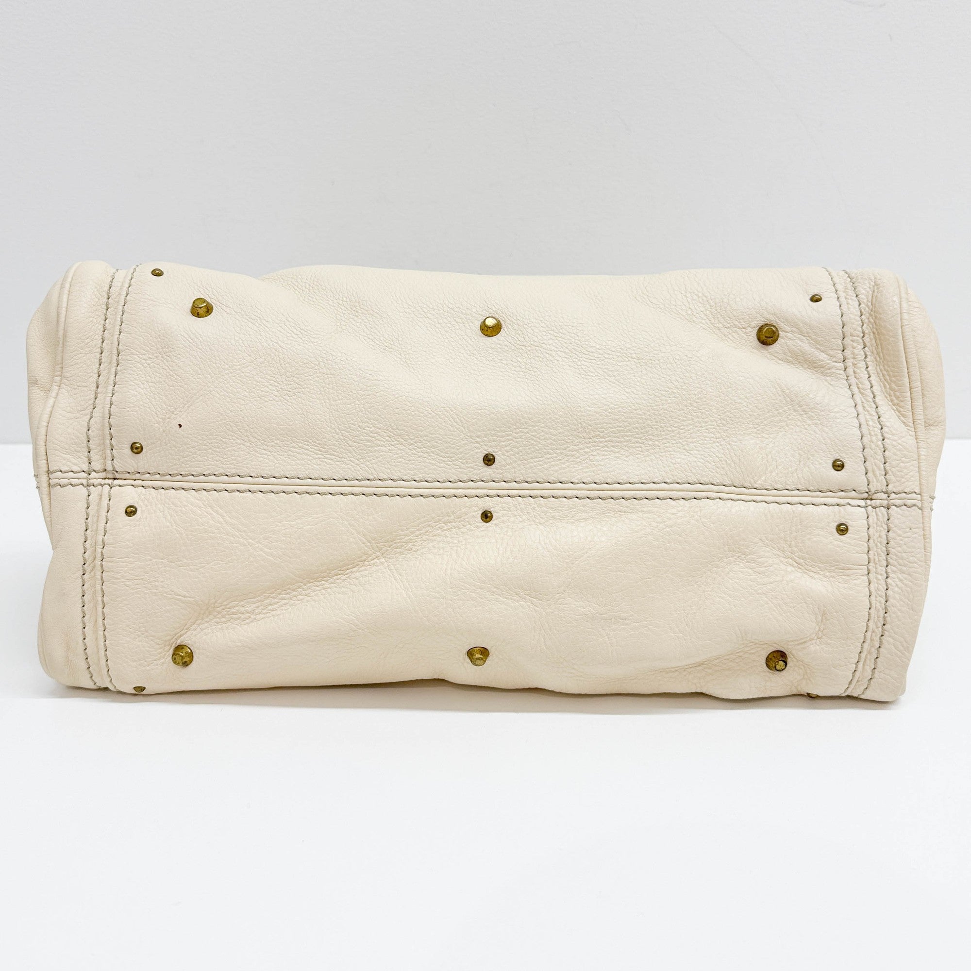 Paddington Ivory Leather Shoulder Bag