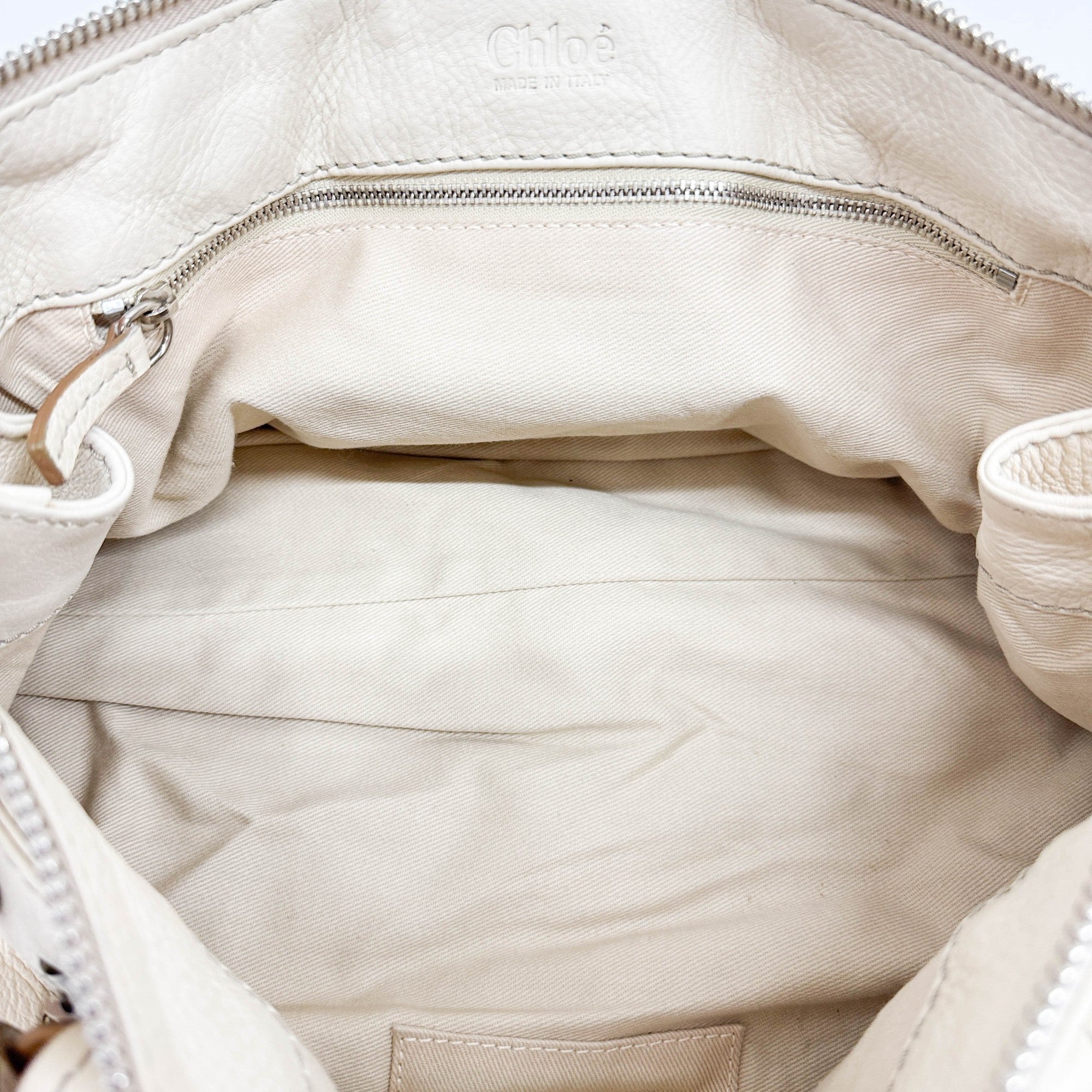 Paddington Ivory Leather Shoulder Bag