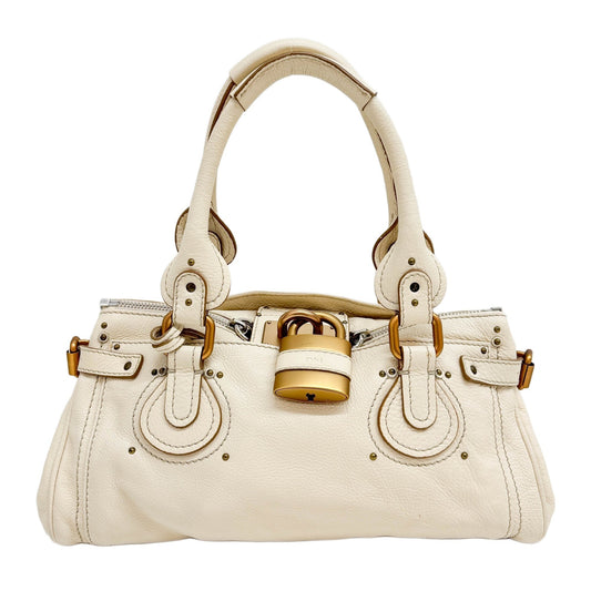Paddington Ivory Leather Shoulder Bag