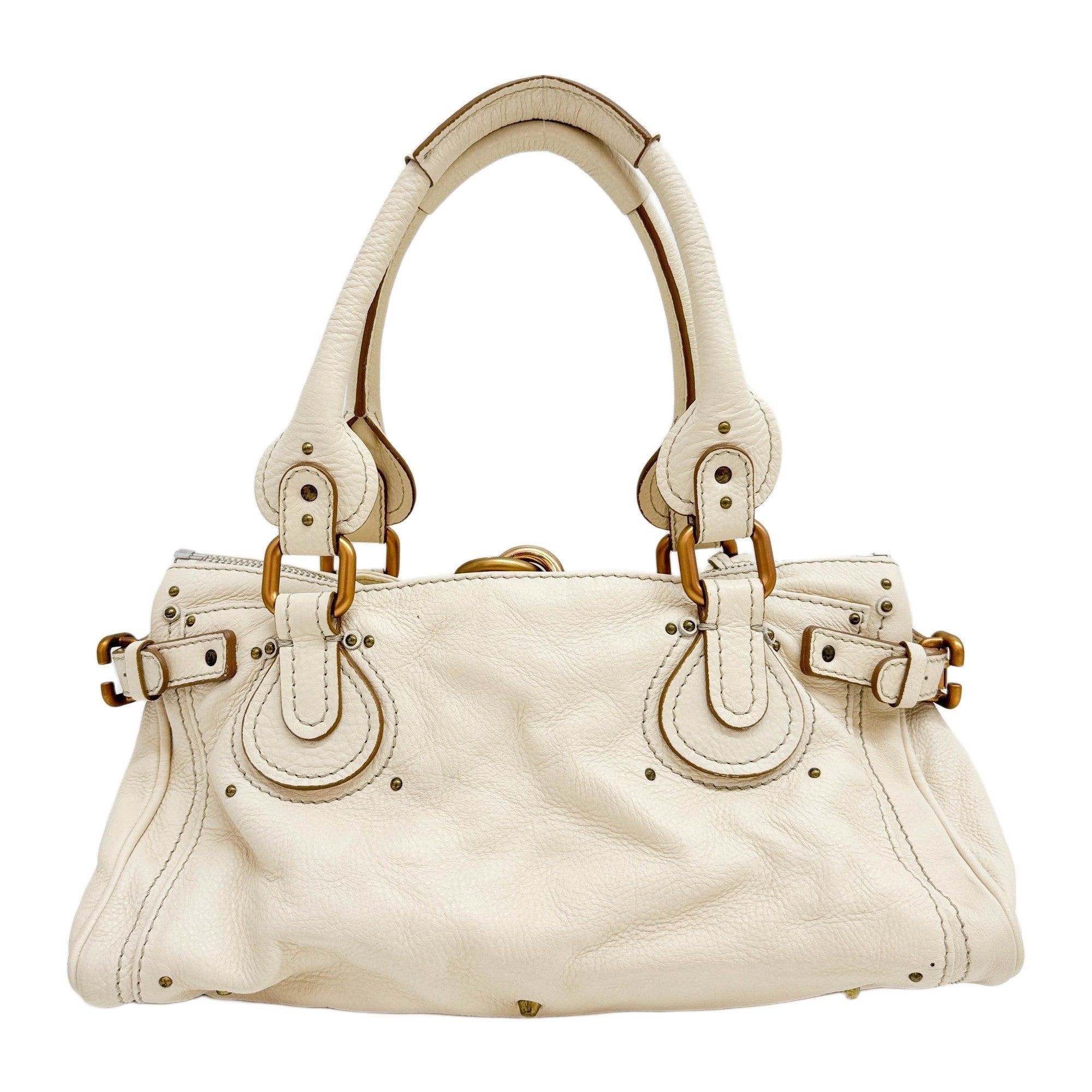 Paddington Ivory Leather Shoulder Bag