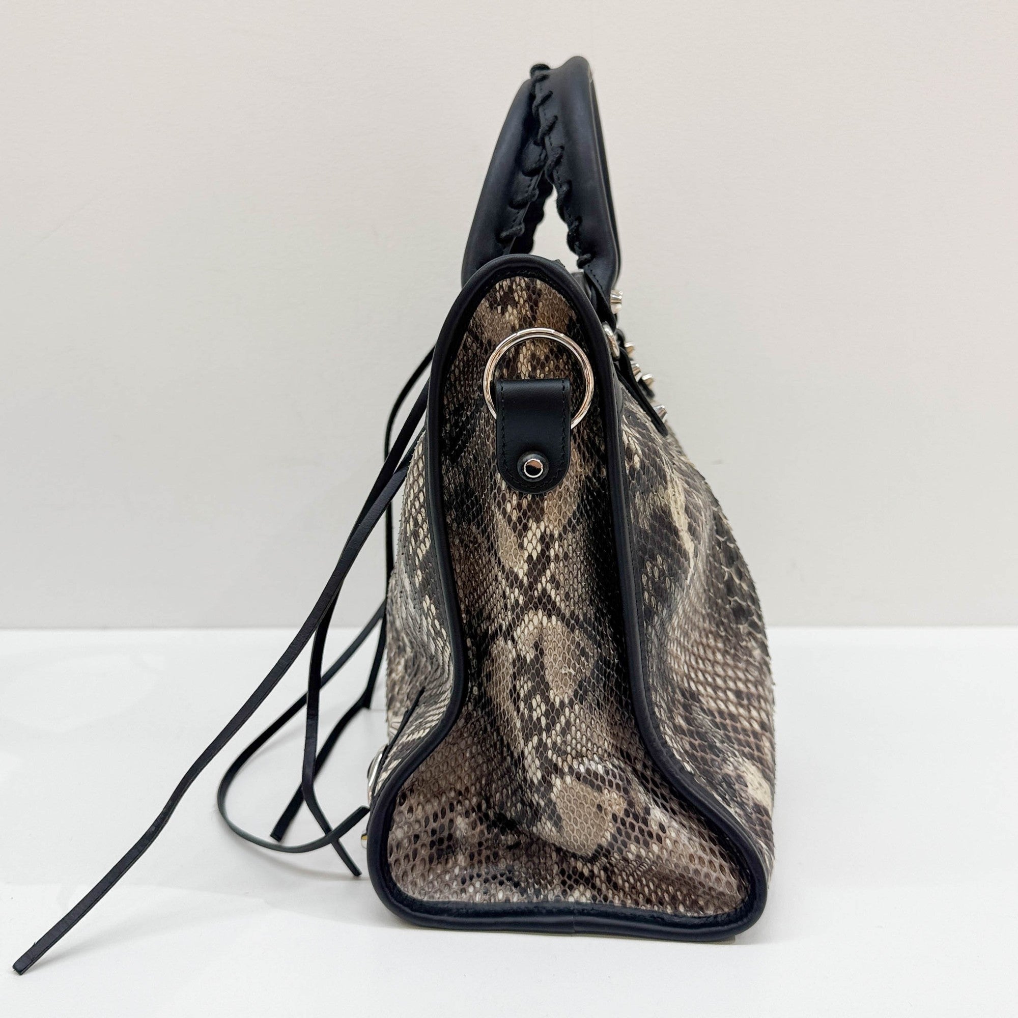 The City Multicolor Python Embossed Leather Two Way Bag