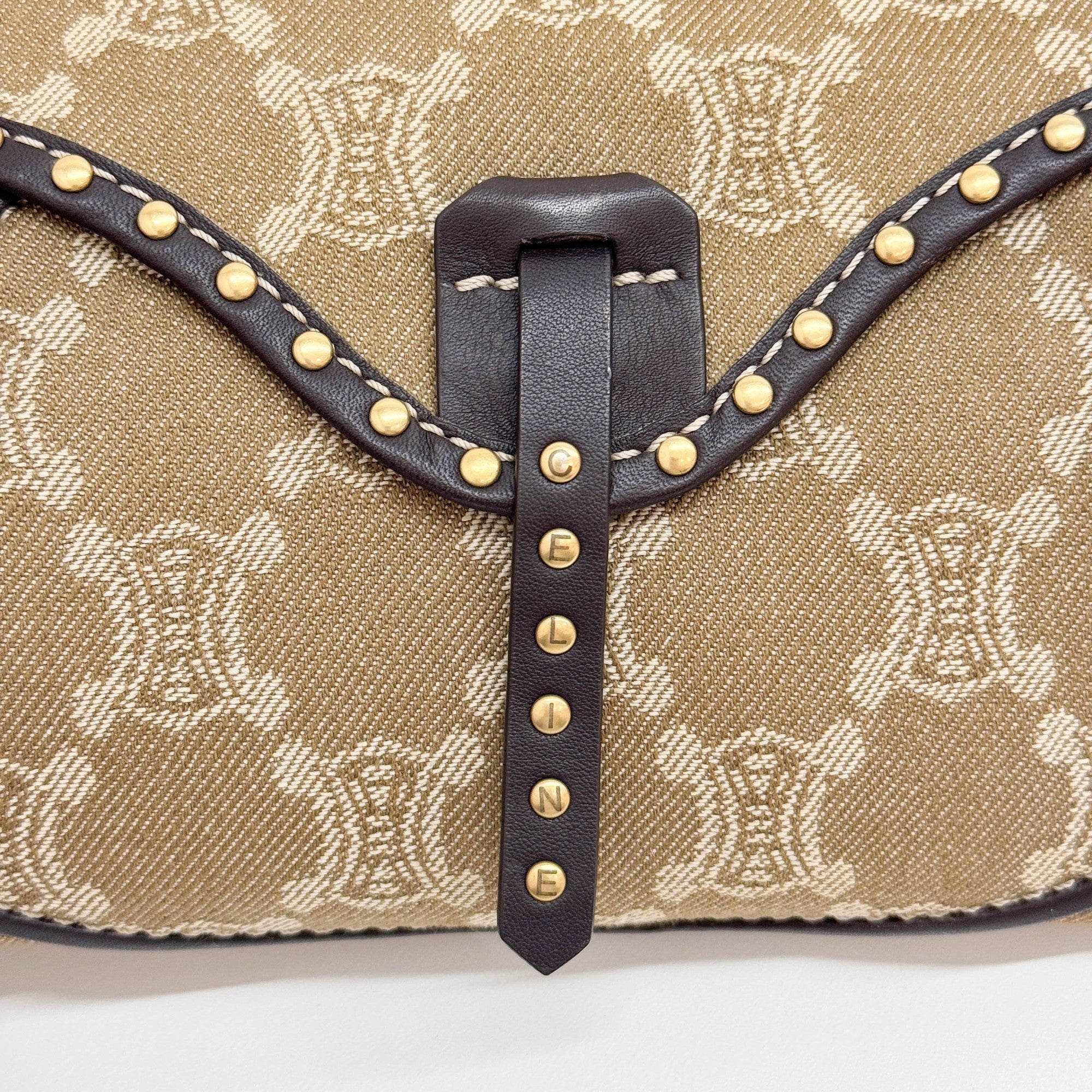 Poulbot Green Paris Macadam Canvas Shoulder Bag