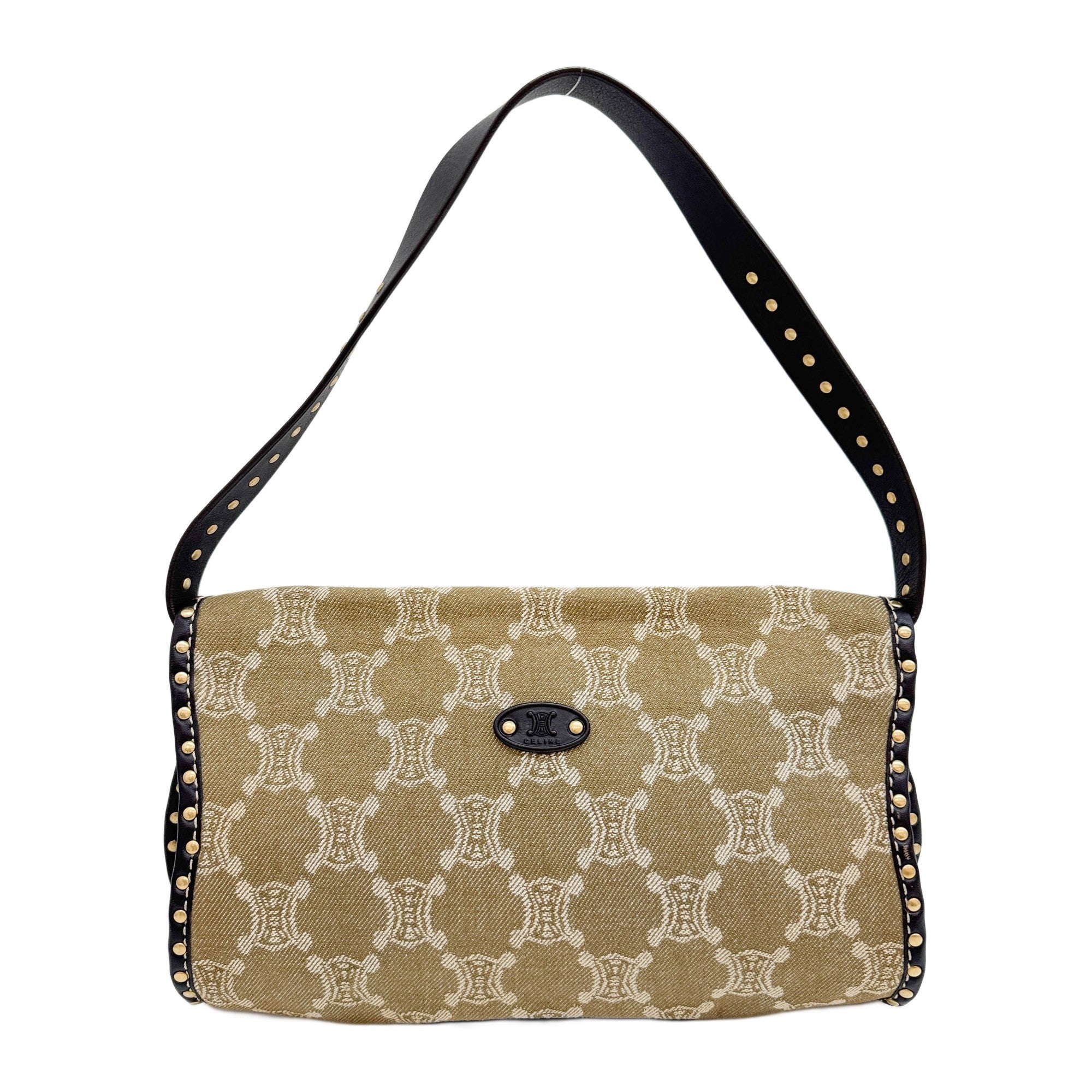 Poulbot Green Paris Macadam Canvas Shoulder Bag