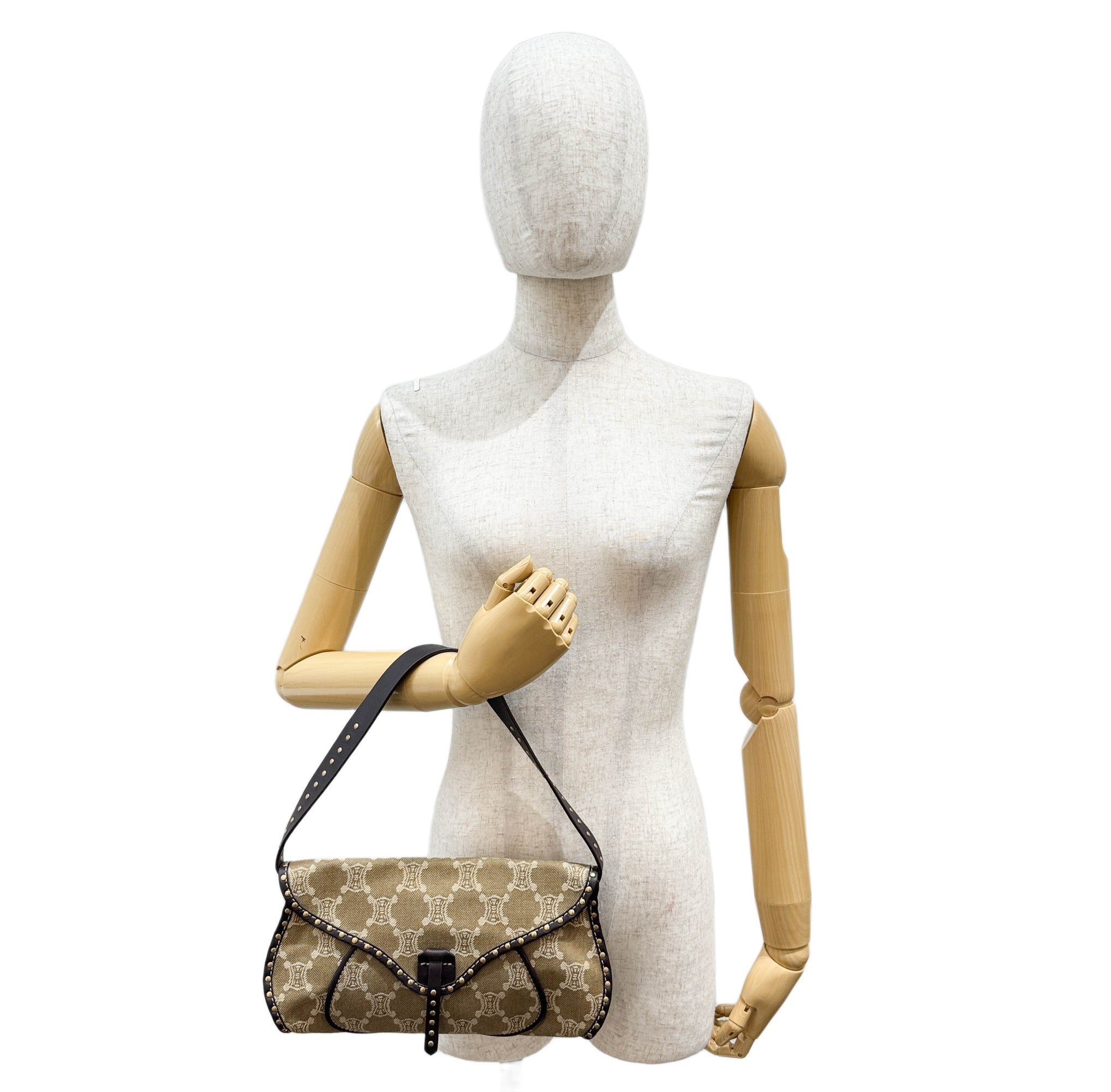 Poulbot Green Paris Macadam Canvas Shoulder Bag