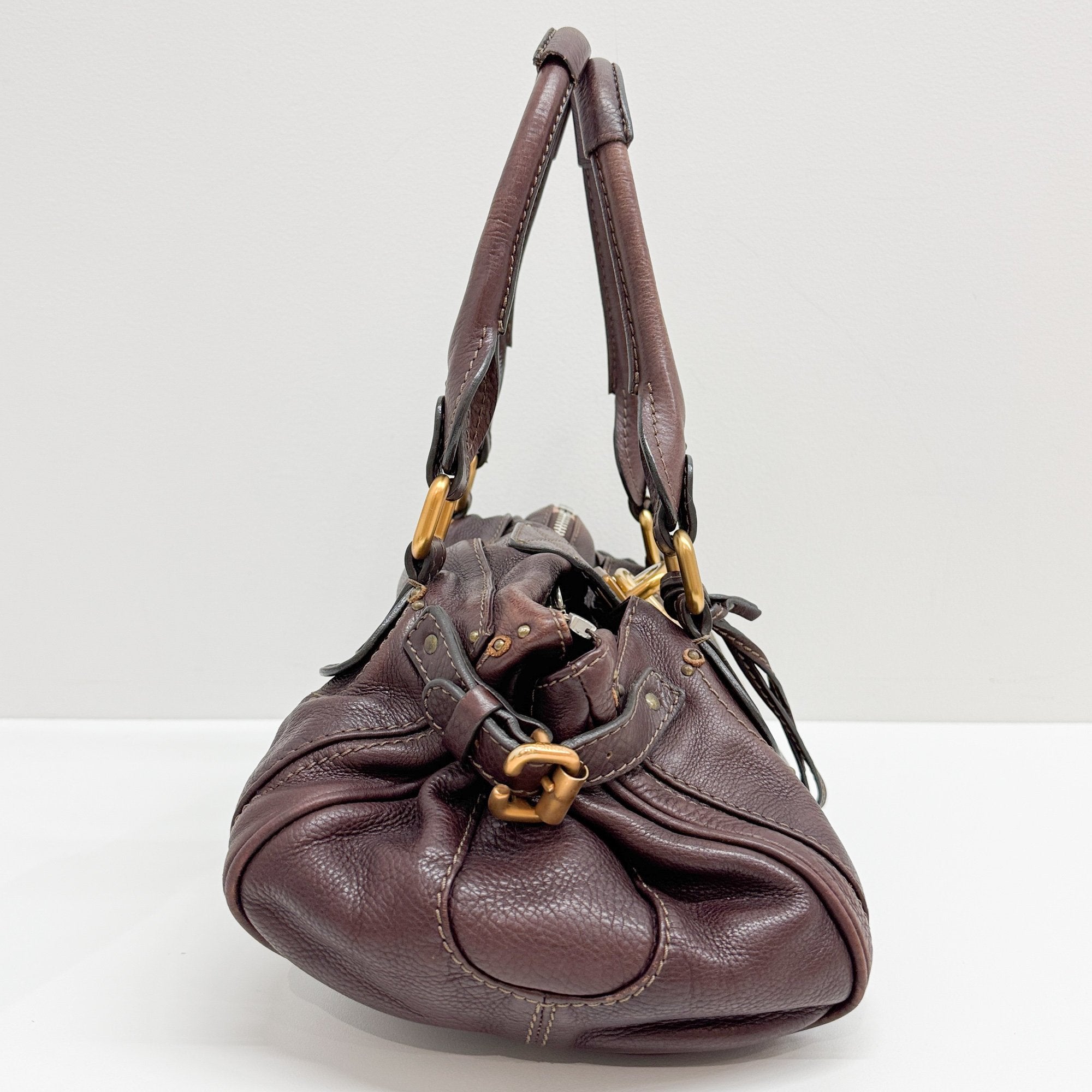 Paddington Garnet Leather Shoulder Bag