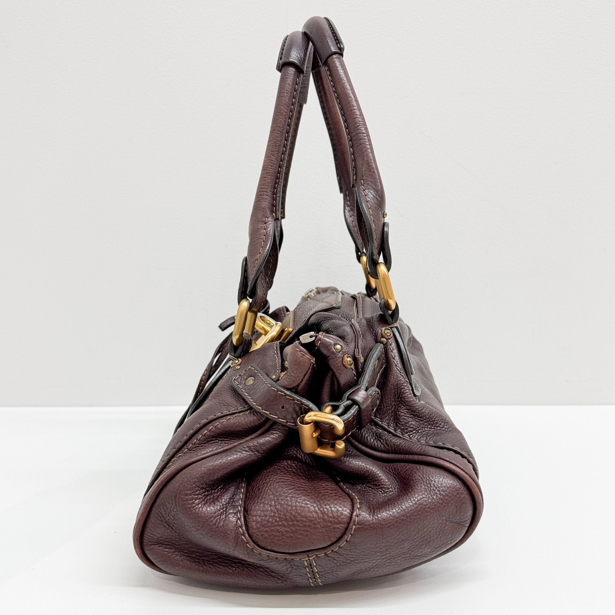 Paddington Garnet Leather Shoulder Bag