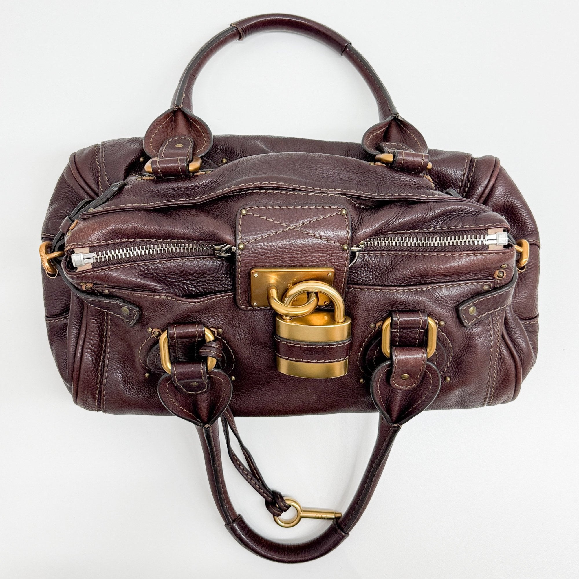 Paddington Garnet Leather Shoulder Bag