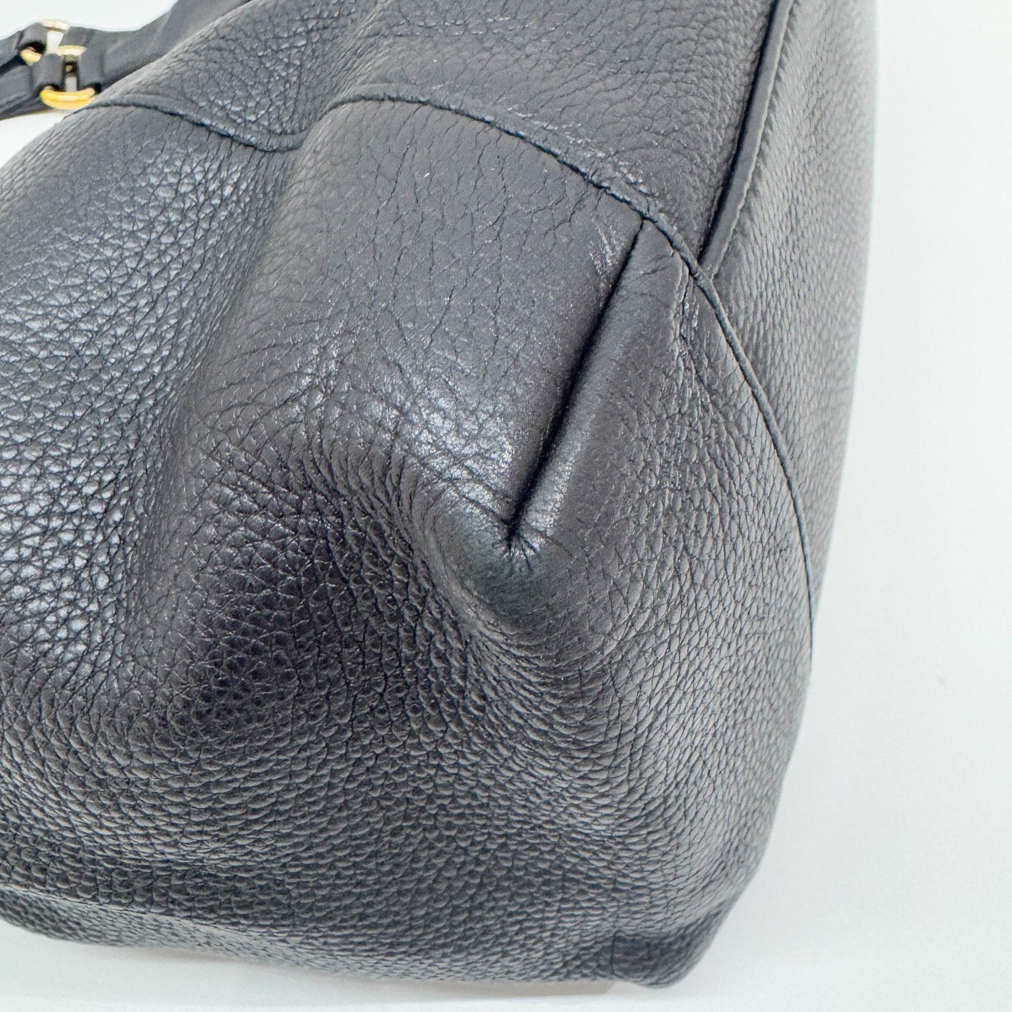 Abbey Black Leather Shoulder Bag
