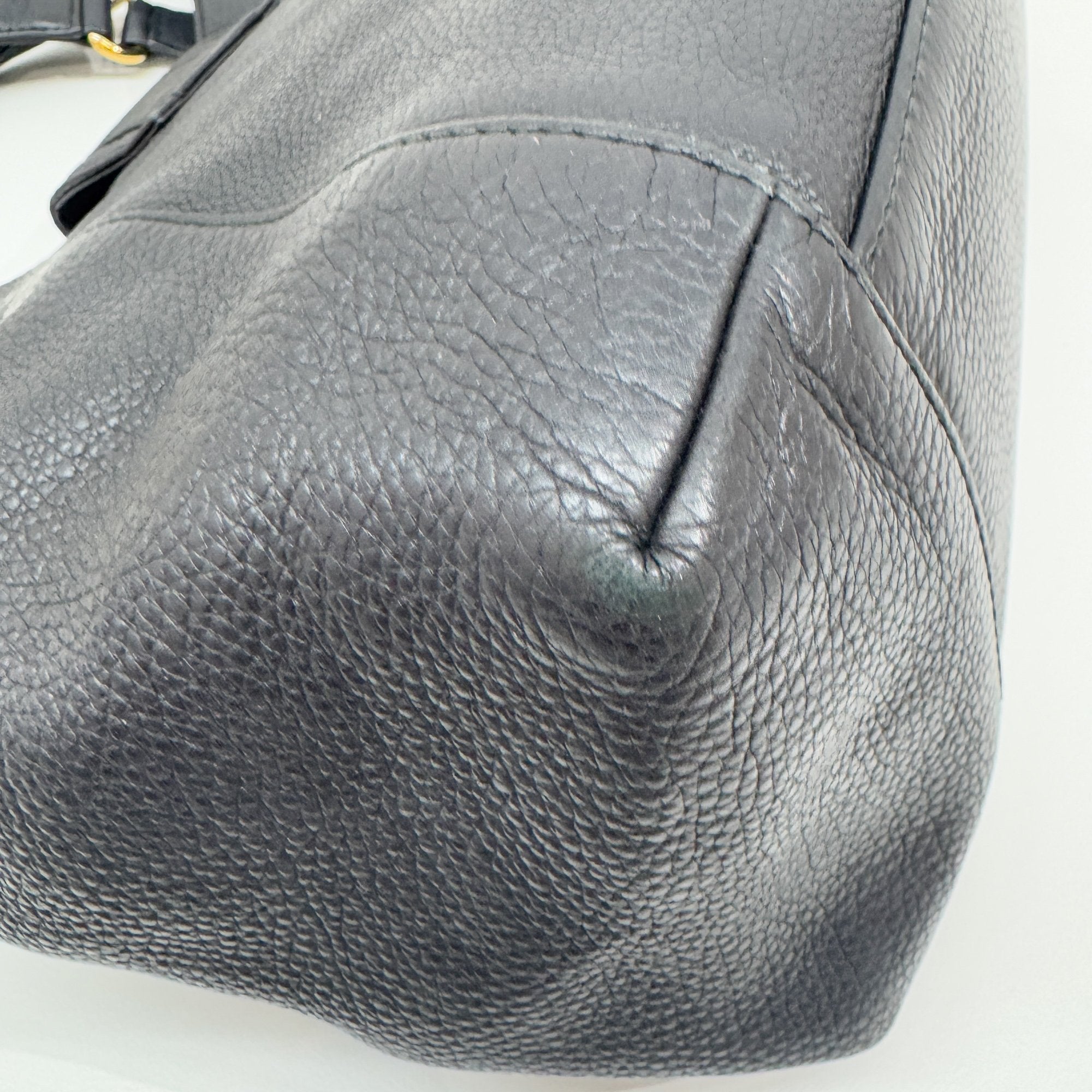 Abbey Black Leather Shoulder Bag