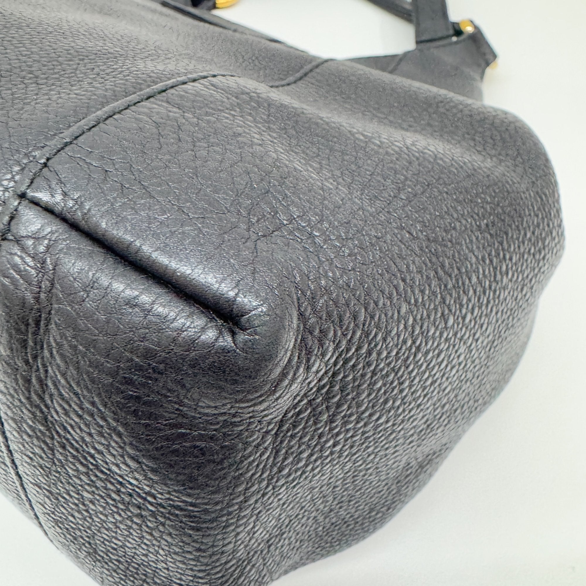 Abbey Black Leather Shoulder Bag