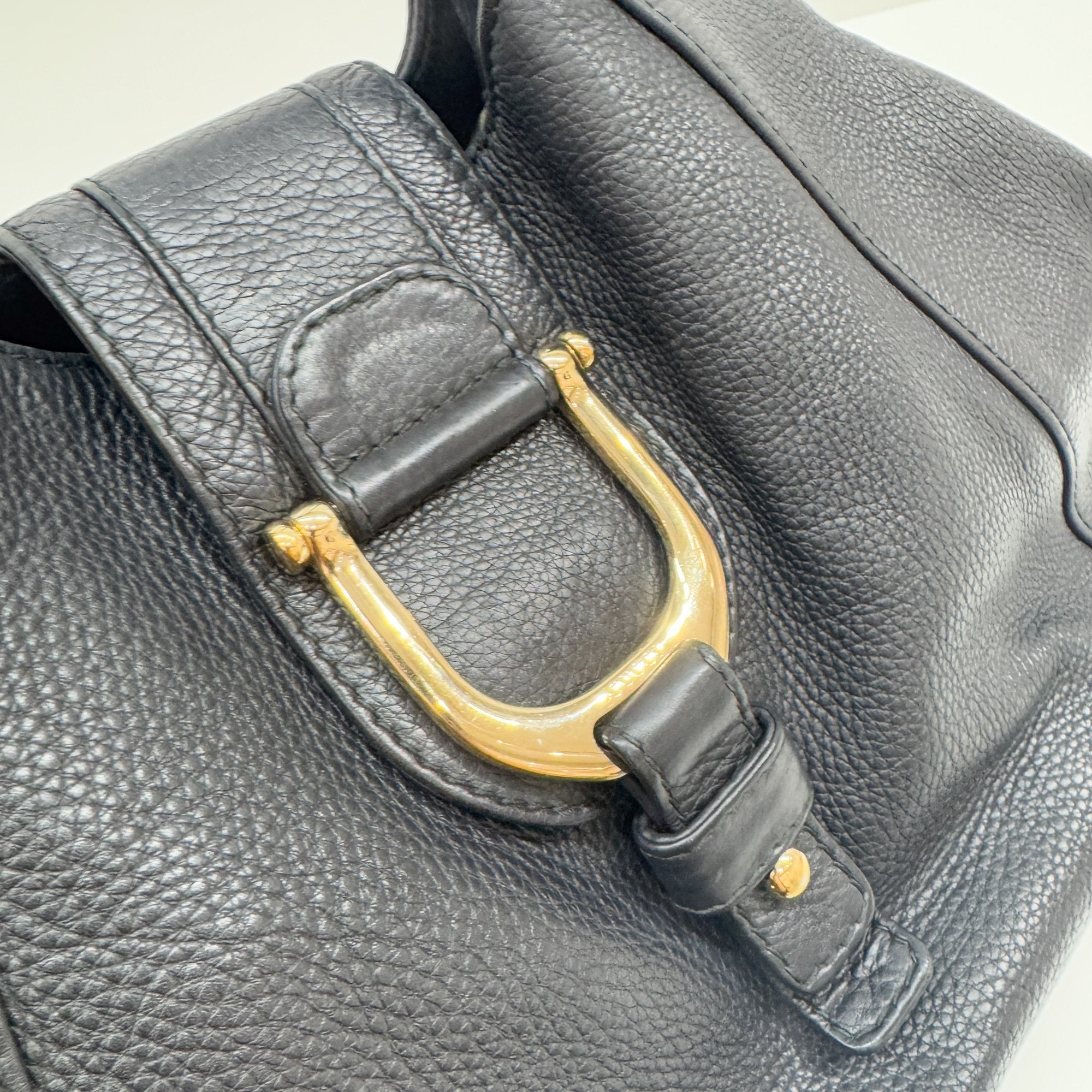 Abbey Black Leather Shoulder Bag