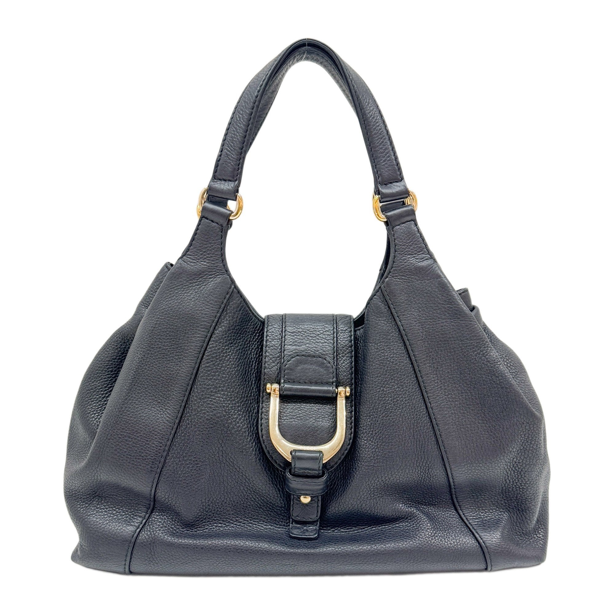 Abbey Black Leather Shoulder Bag