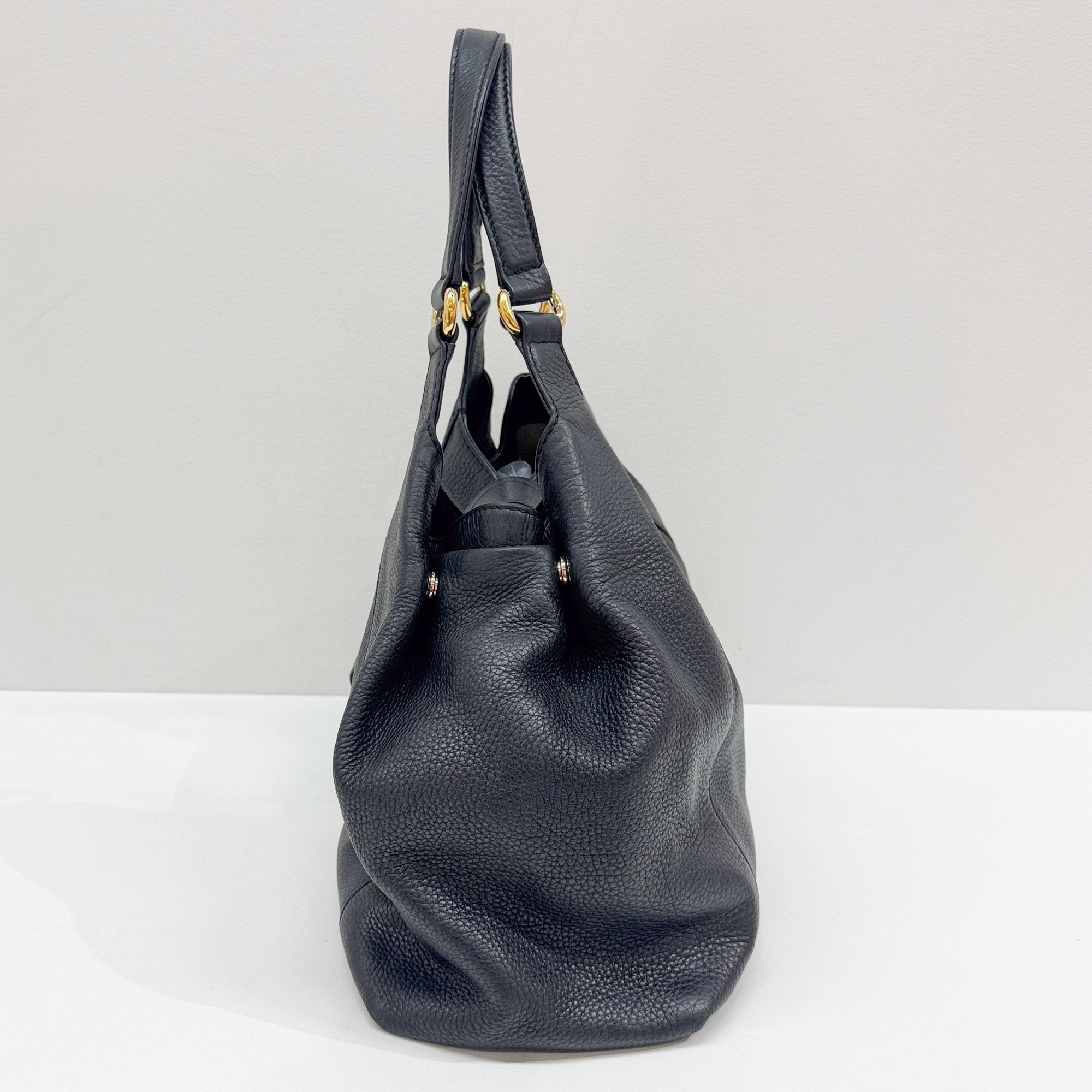 Abbey Black Leather Shoulder Bag
