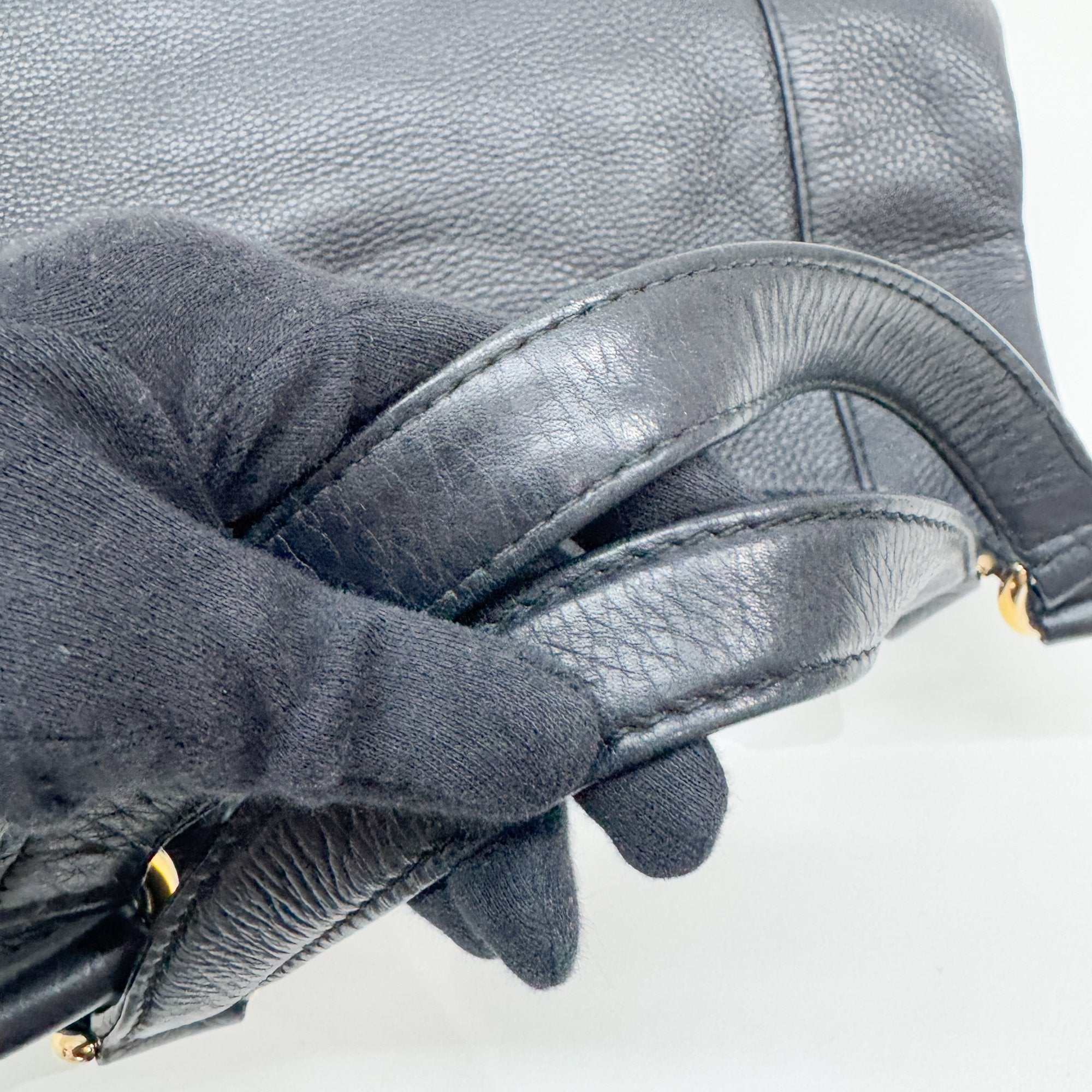 Abbey Black Leather Shoulder Bag