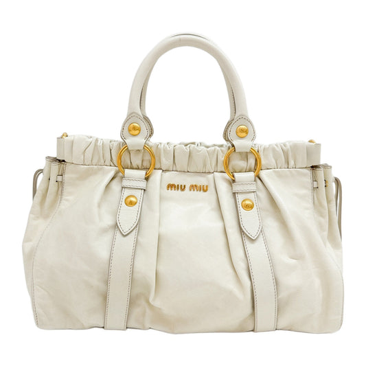Vitello Eggshell White Leather Two Way