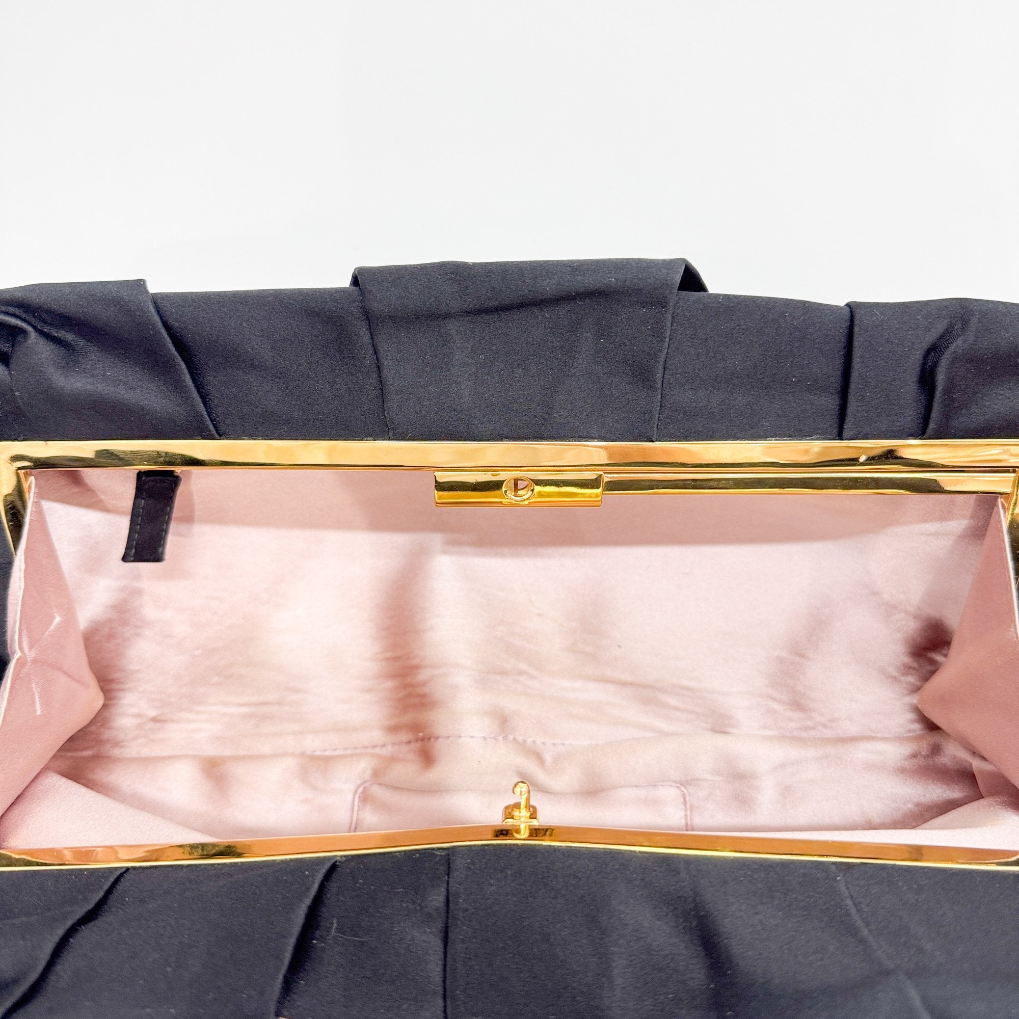 Black Satin Clutch Bag
