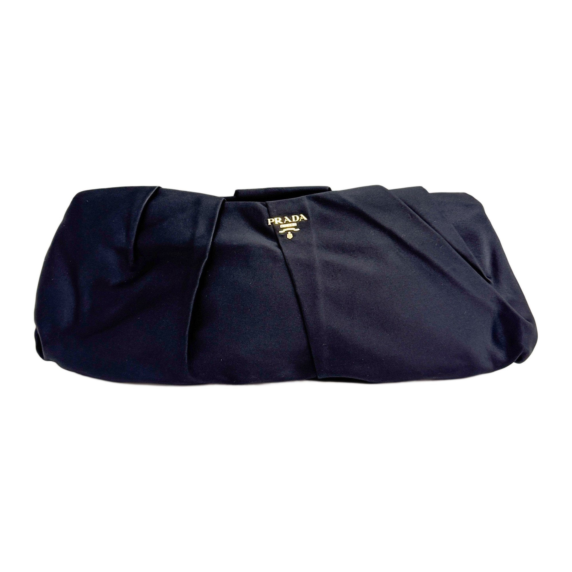 Black Satin Clutch Bag