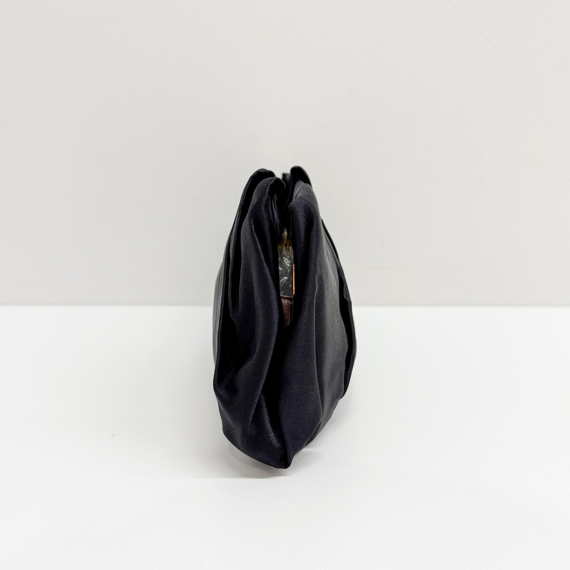 Black Satin Clutch Bag