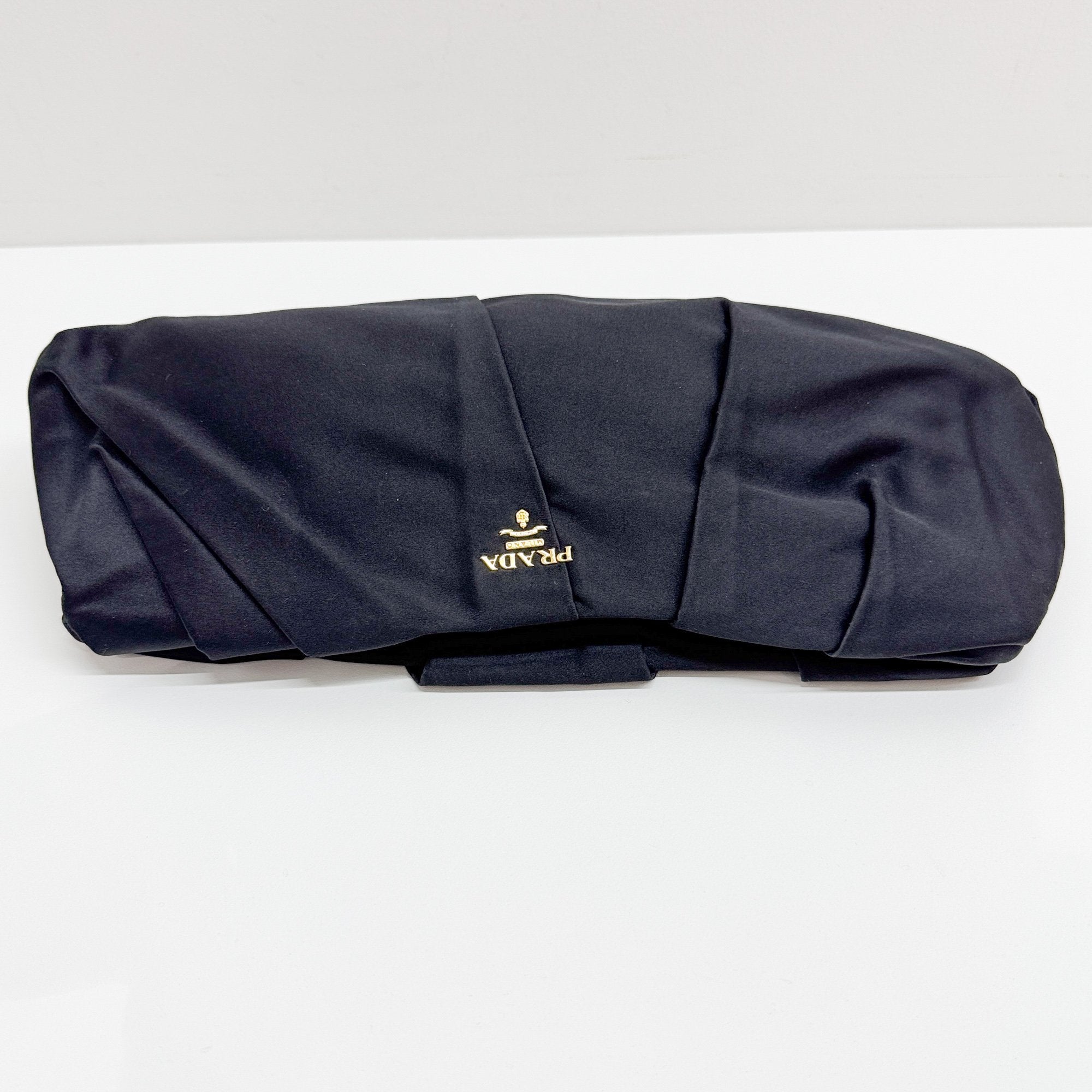 Black Satin Clutch Bag