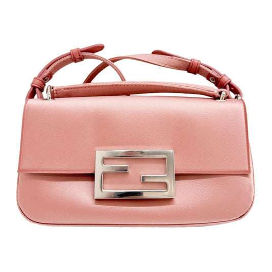 Mini Baguette Pink Satin Two Way Bag