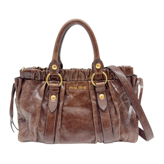 Vitello Brown Leather Two Way Bag