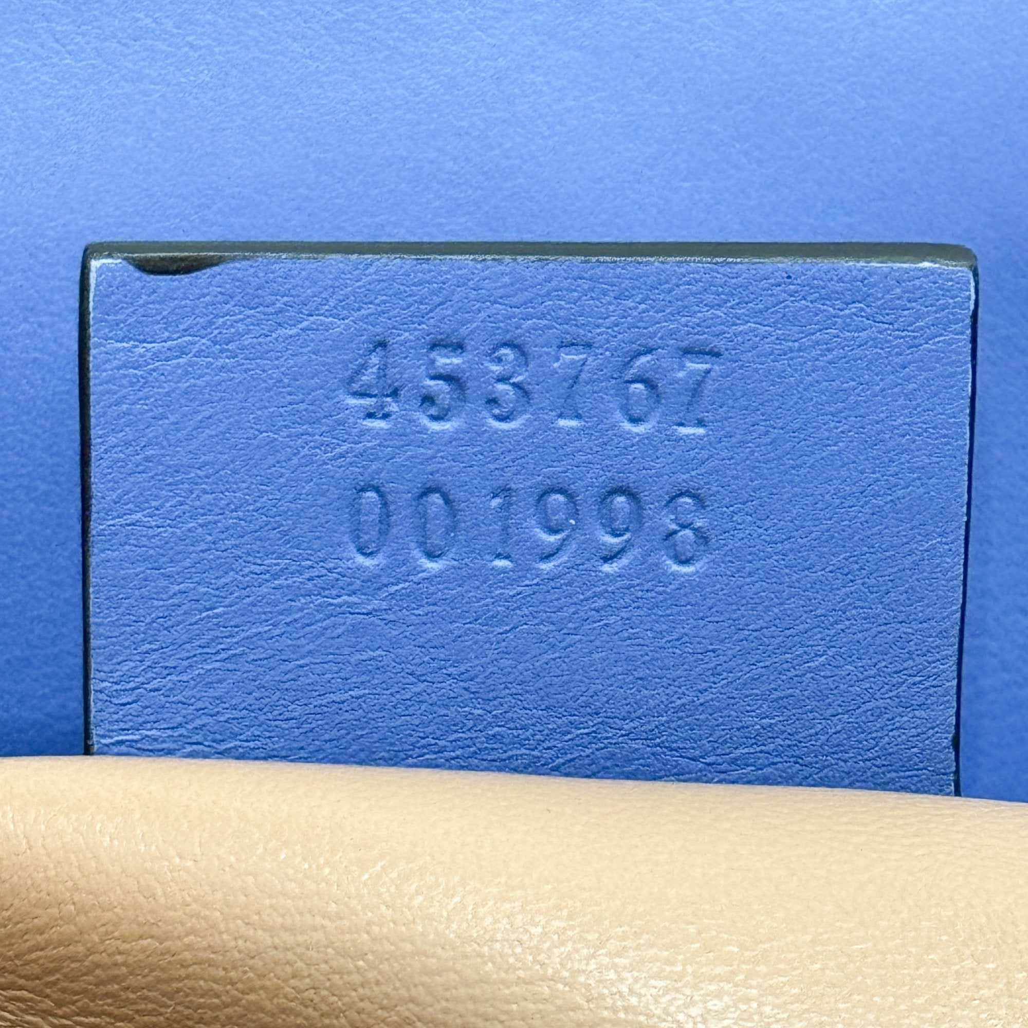 Bamboo Blue Python Embossed Leather Two Way Bag