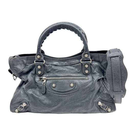 The Town Black Leather Two Way Bag