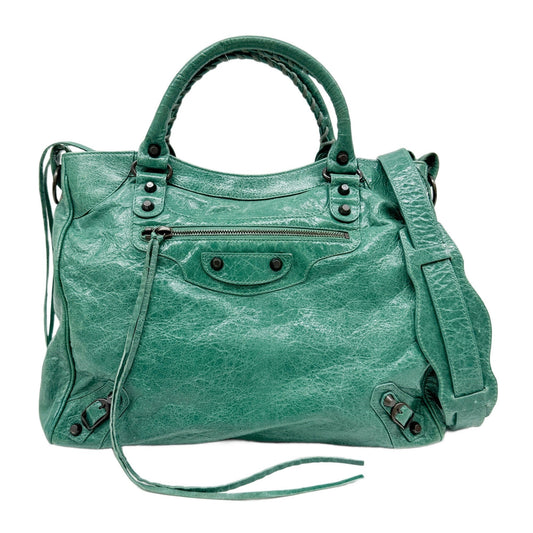 Velo Green Leather Two Way Bag